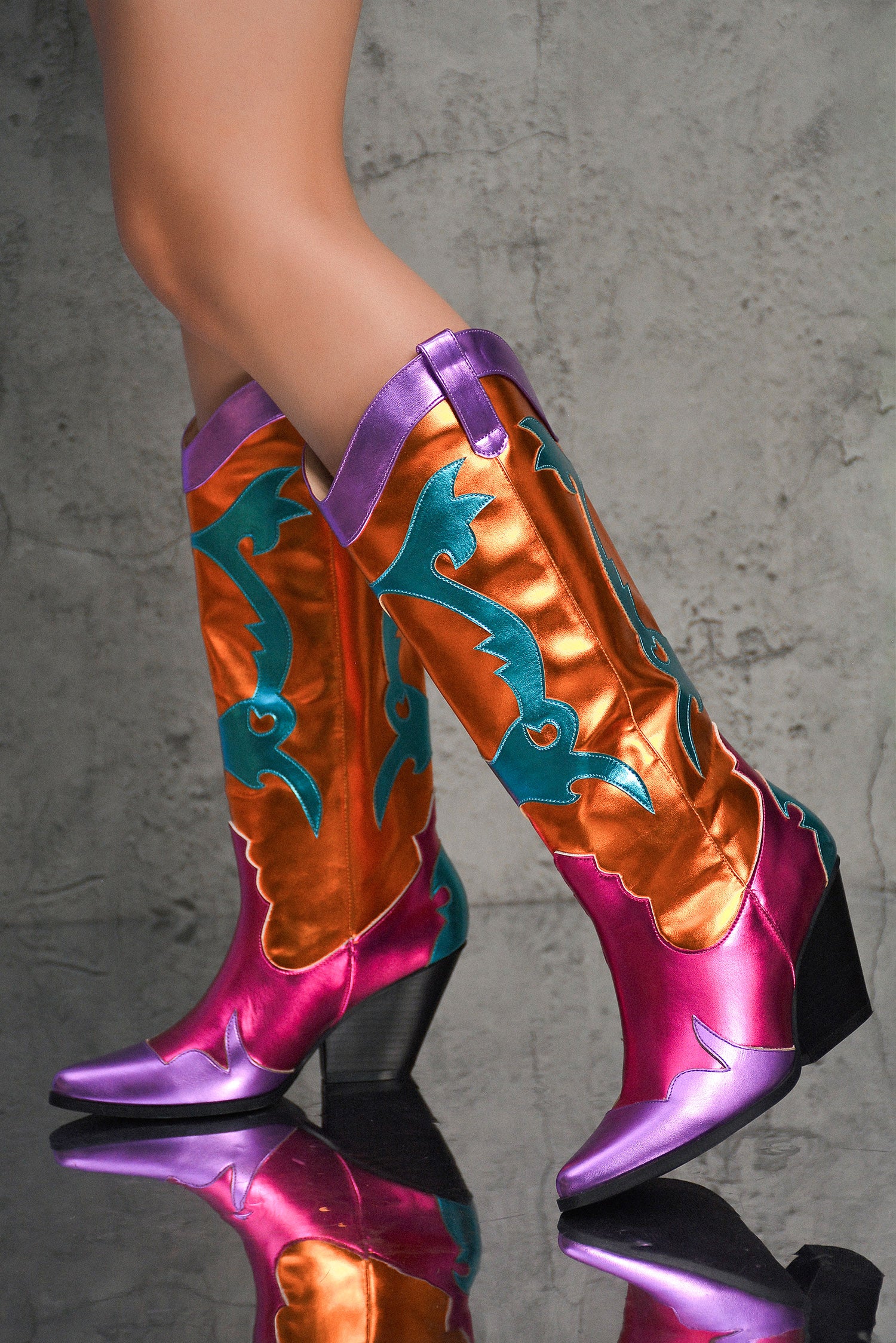 udslæt Junior shuffle Juliana Multicolor Pointy Toe Cowboy Boots – Cape Robbin