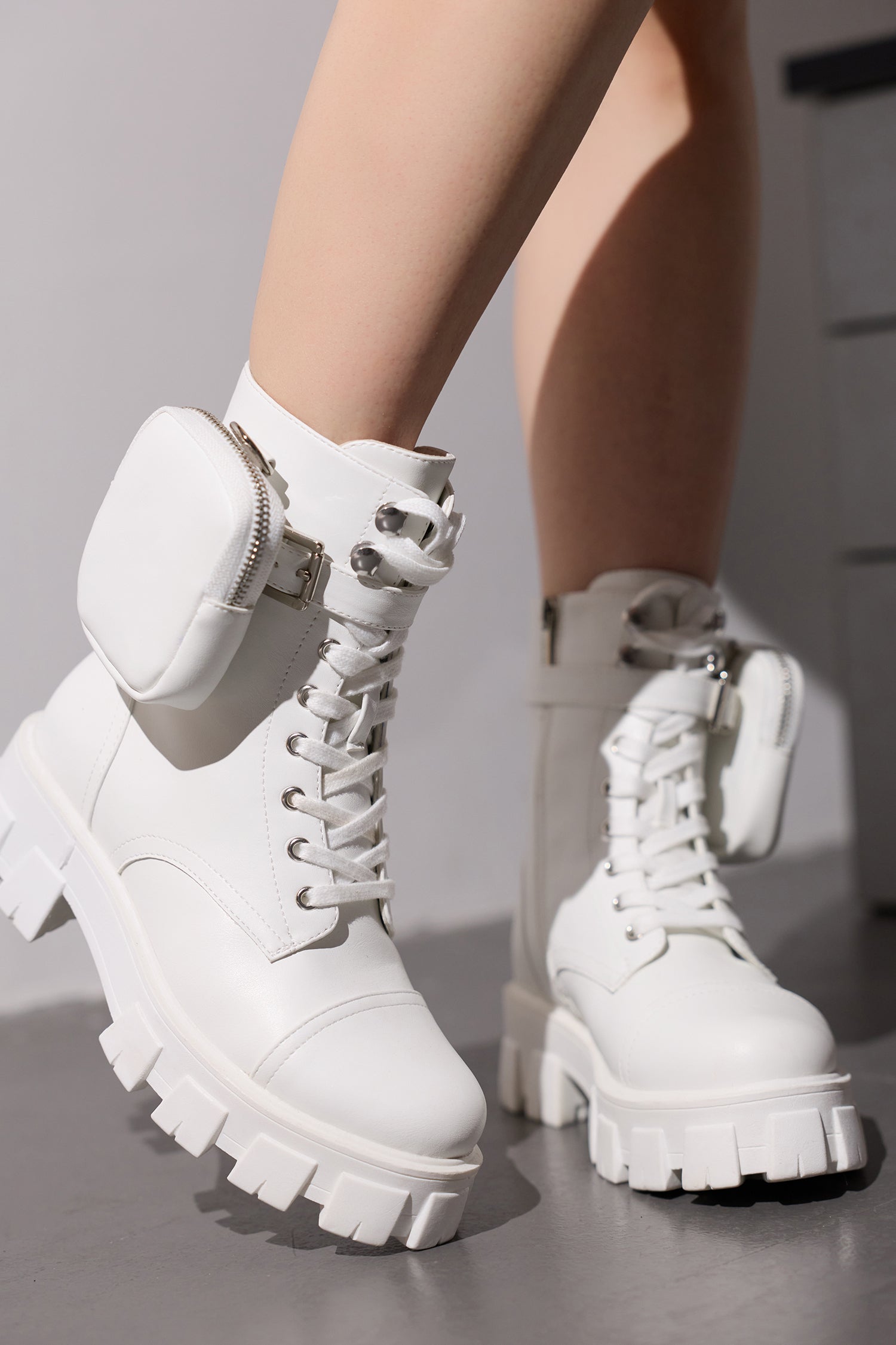 Monalisa Women's  Ankle Booties with Side Zipper & Pouch - Off White - Cape Robbin