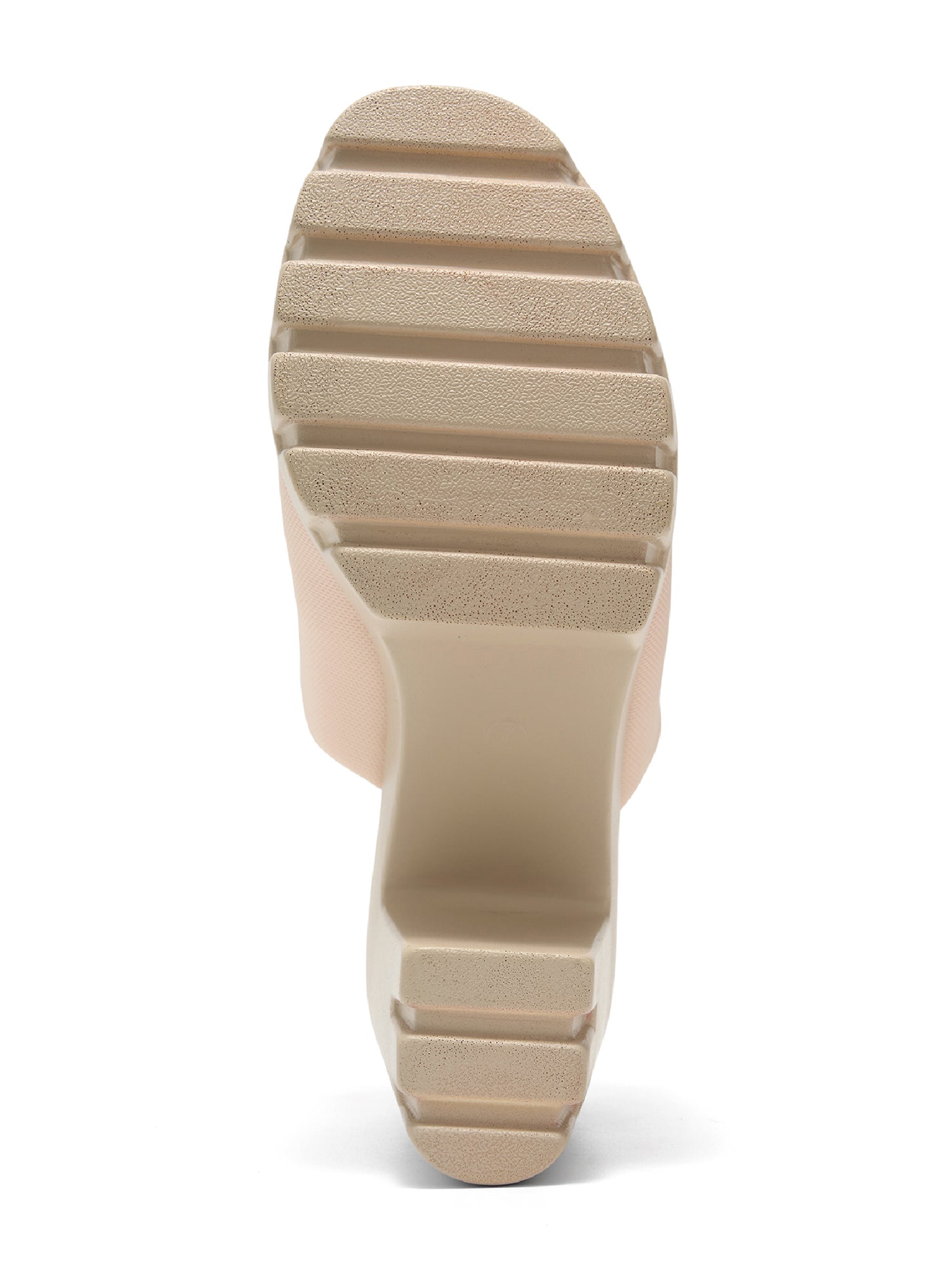 Echoya Women's Chunky Platform Sandals Block Heel - Slip On Elastic Band Shoes- Nude