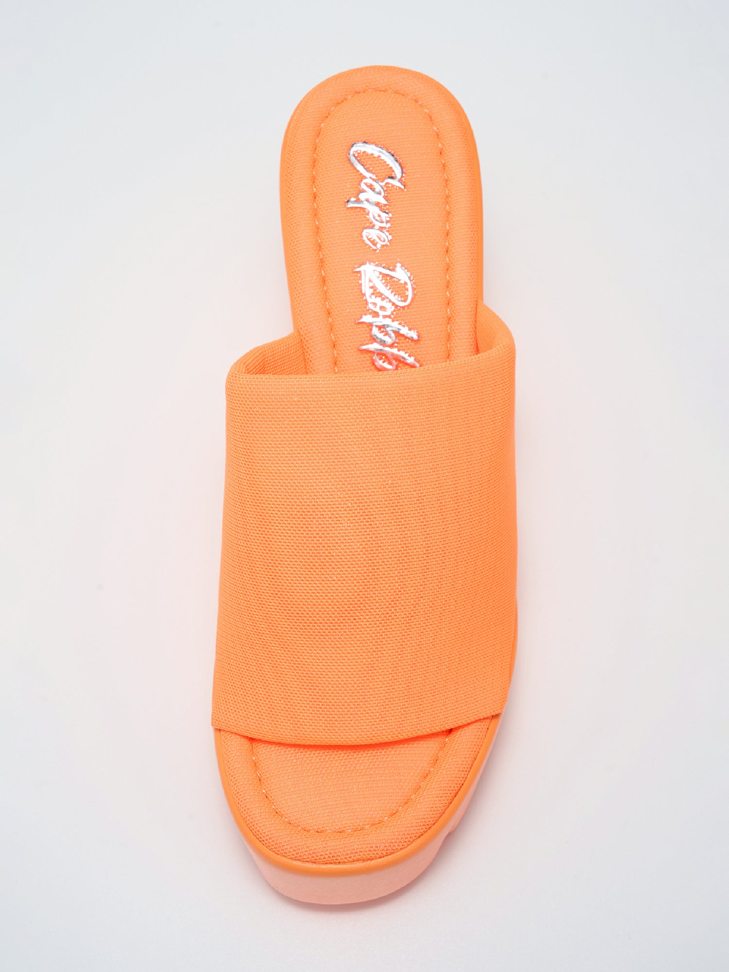 Echoya Women's Chunky Platform Sandals Block Heel - Slip On Elastic Band Shoes- Orange