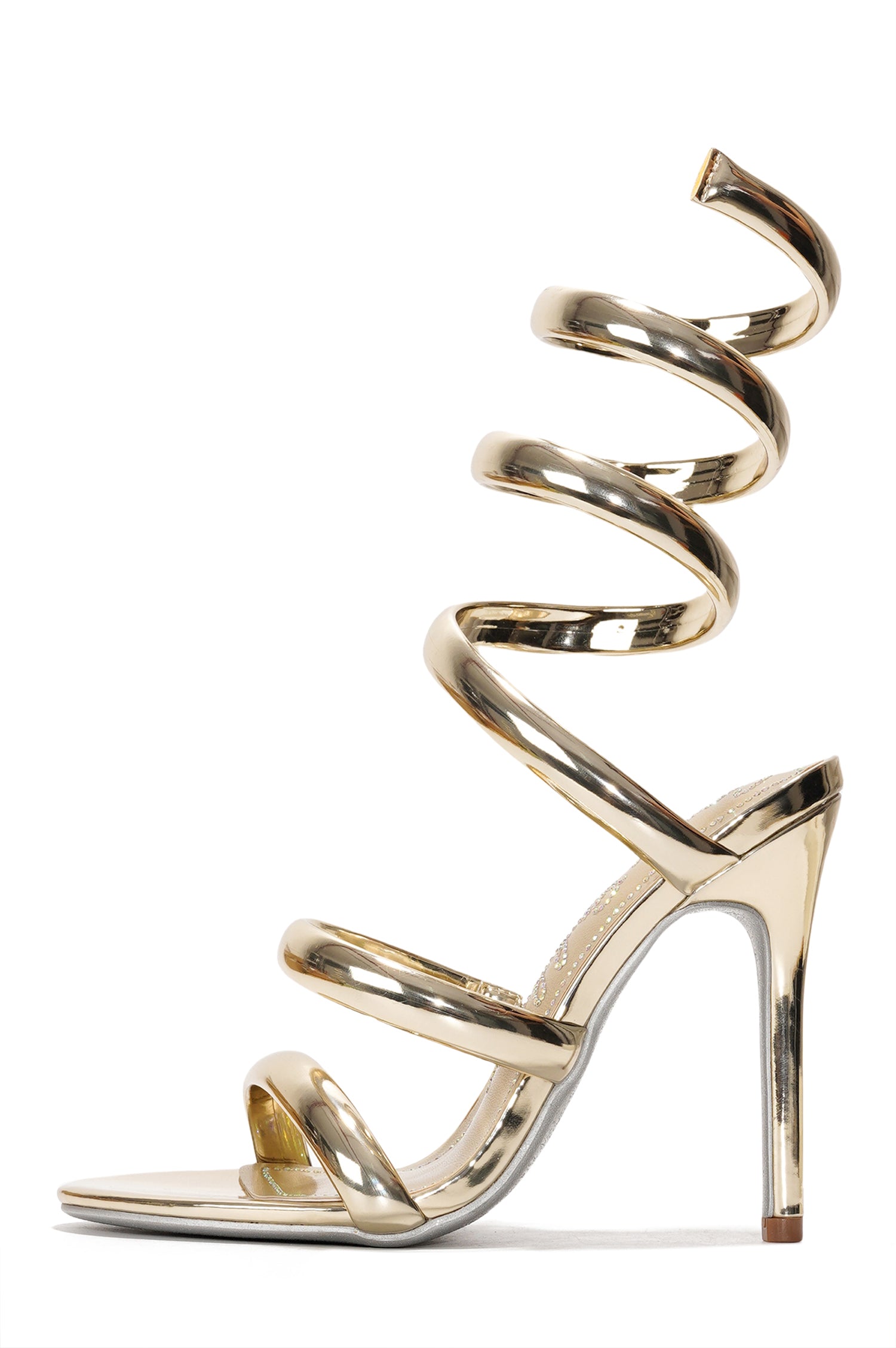 Faydra Women's Metallic Heels - Ankle Wrap 4-inch Stiletto Sandals - Light Gold - Cape Robbin