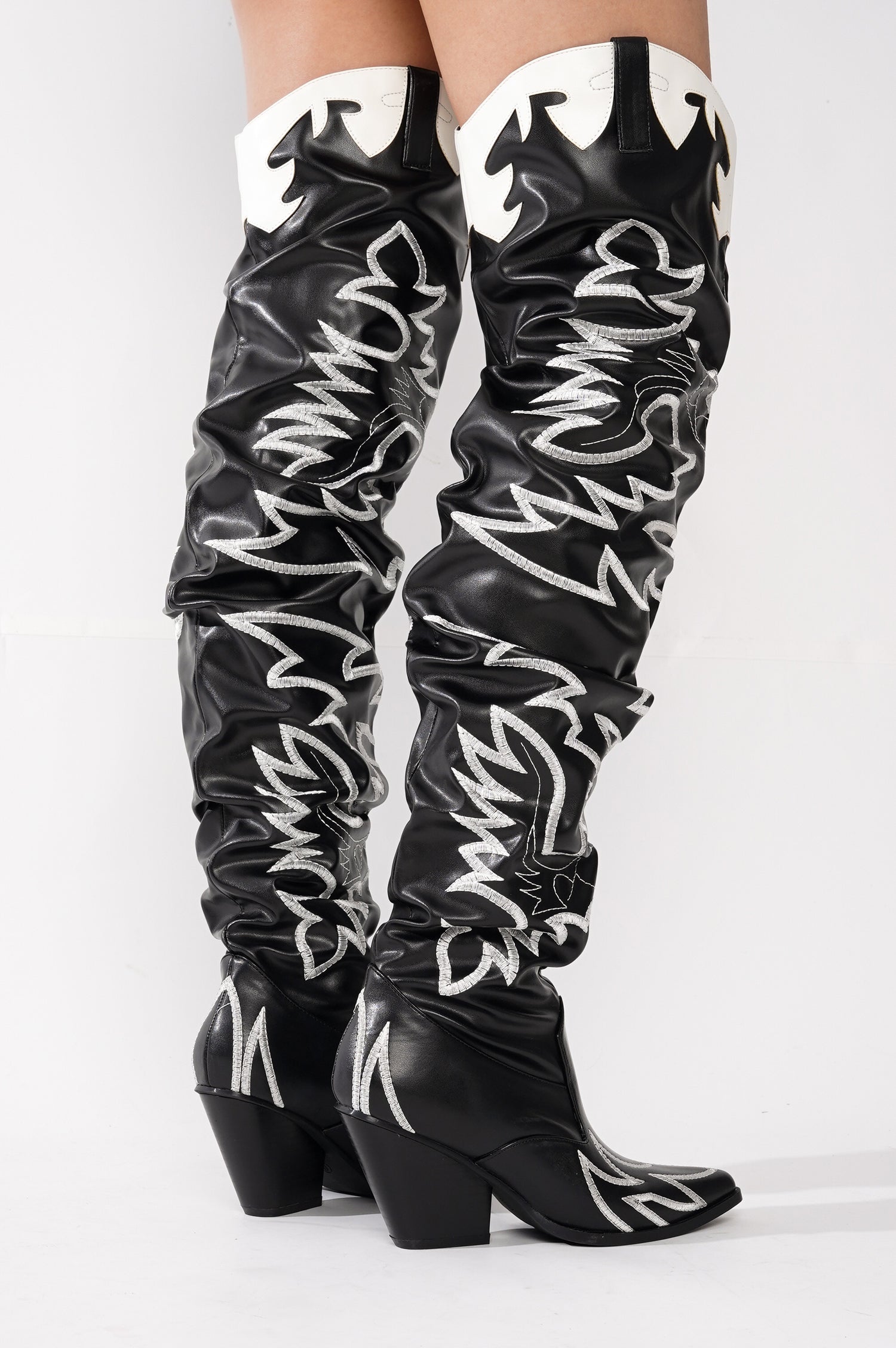 Kelsey-21 Western Thigh High Over The Knee Cowboy Boots