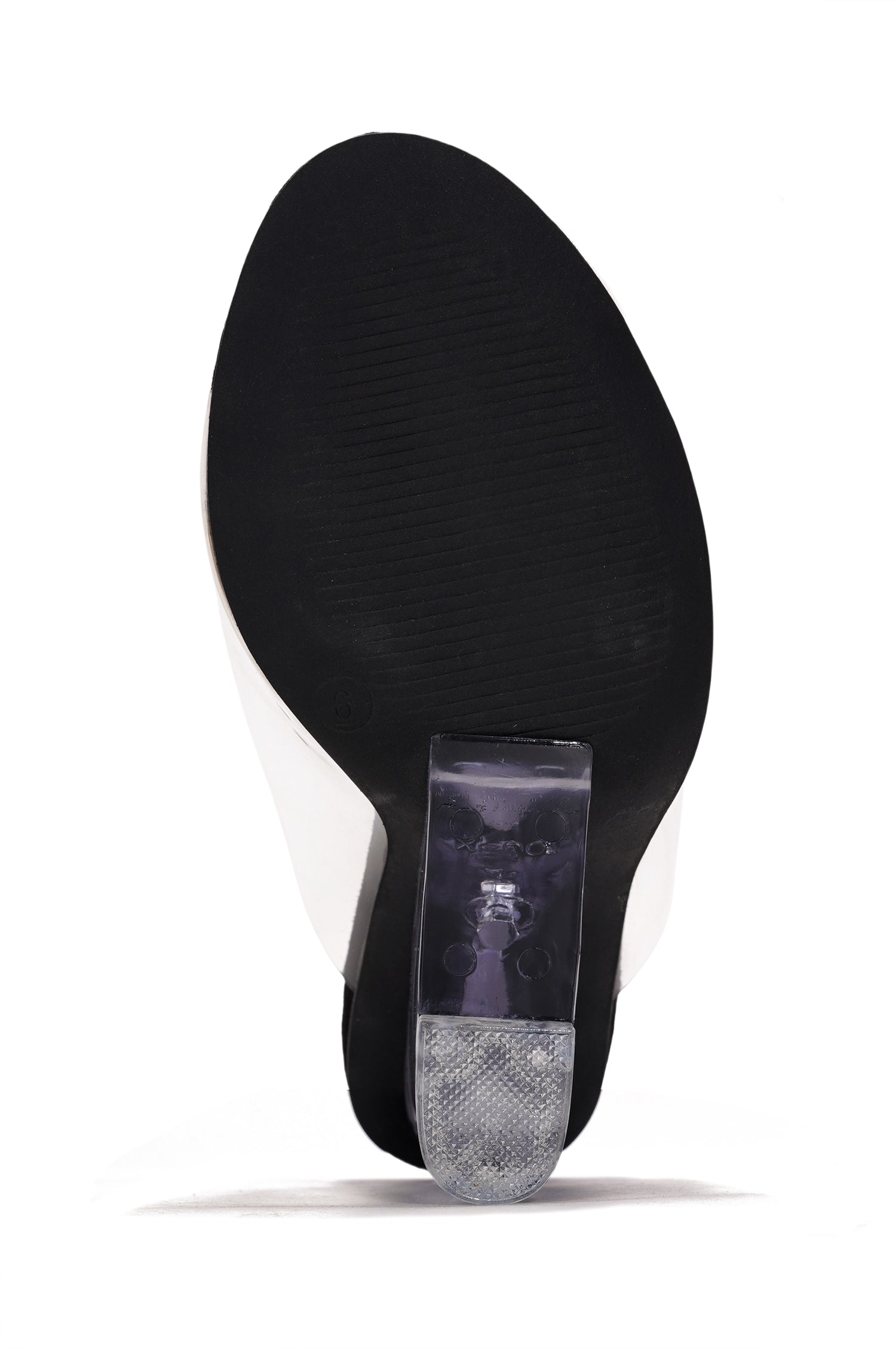 Lemonade Clear Slip-On Transparent Straps, Round Toe Wedge Heels - Black - Cape Robbin