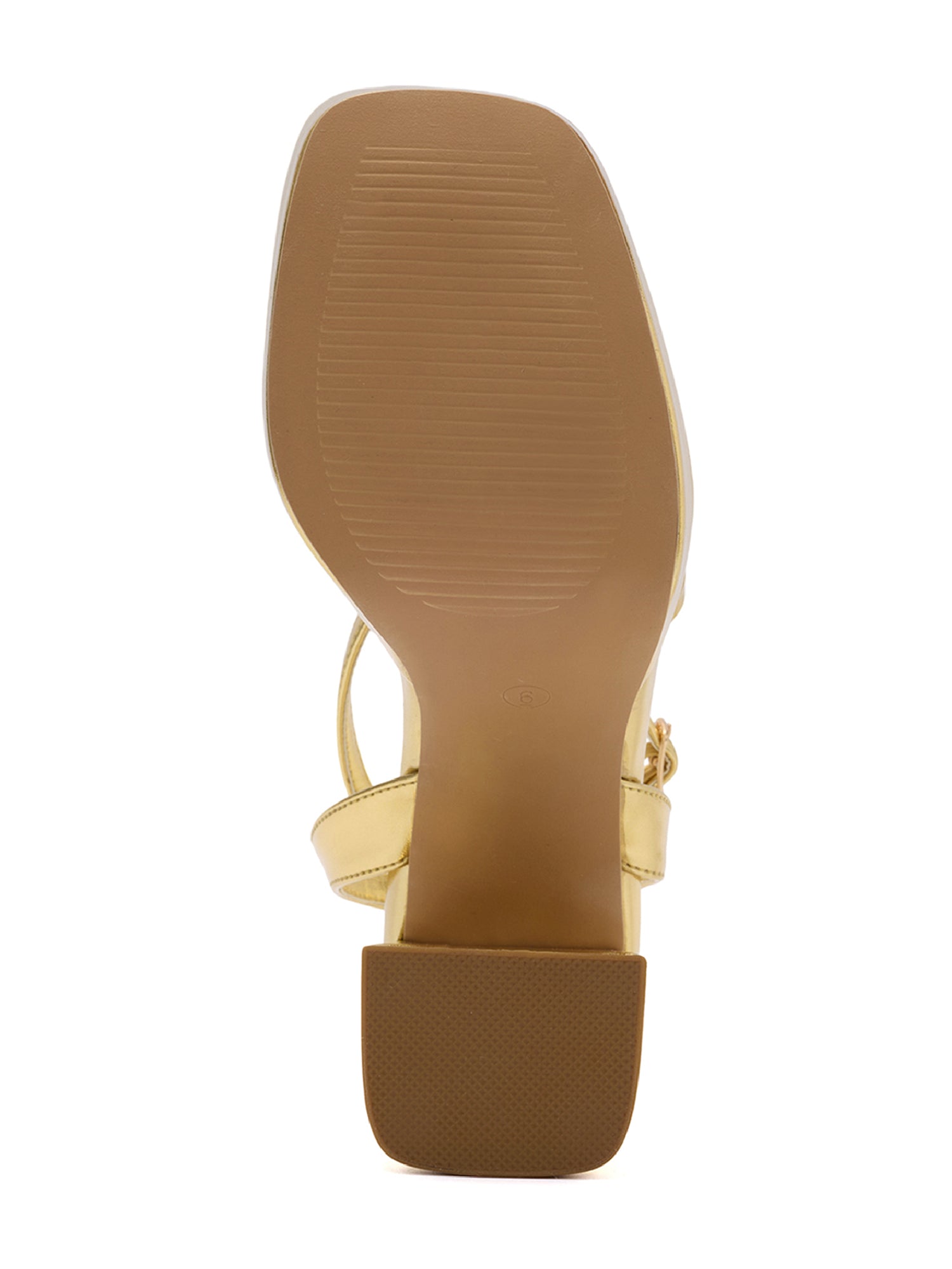 Lumina Women's Metallic Platform Heels - Strappy Ankle Strap Block Heel Sandals - Gold