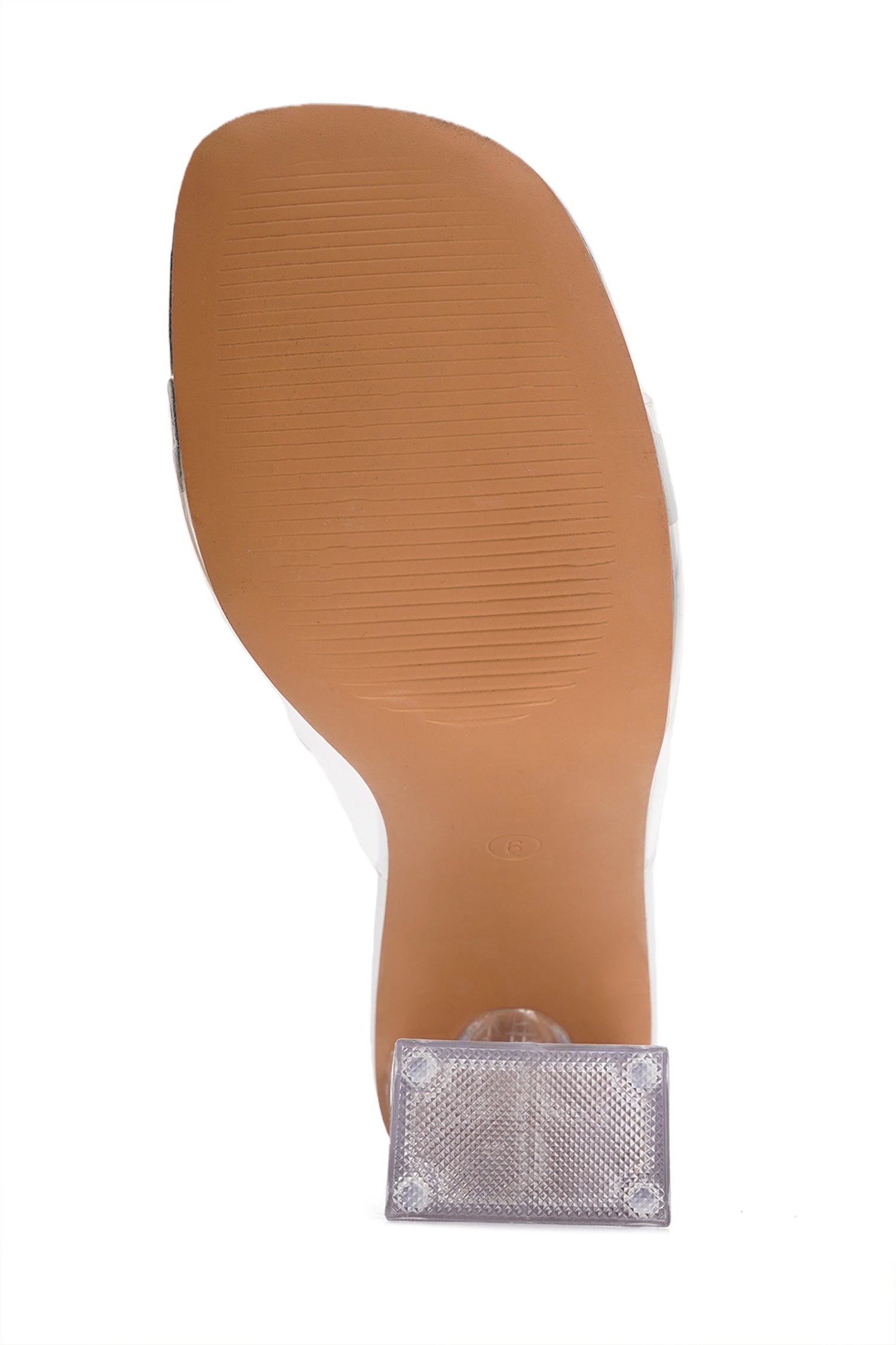 Lynnett Clear Slip-On Transparent Straps, Round Toe Block Heels - Silver - Cape Robbin