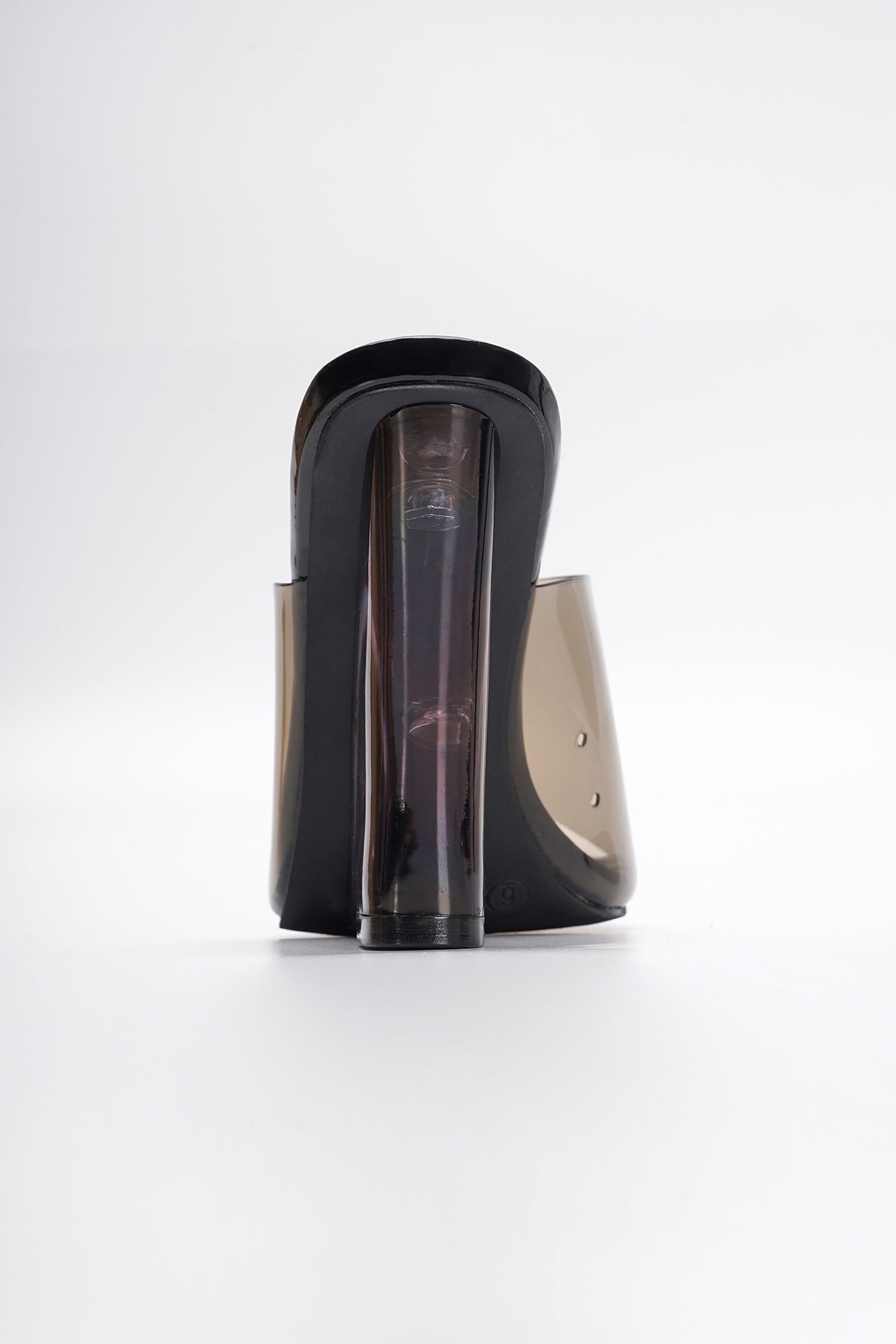 Mala Clear Slip-On Transparent Straps, Square Toe Wedge Heels - Black - Cape Robbin