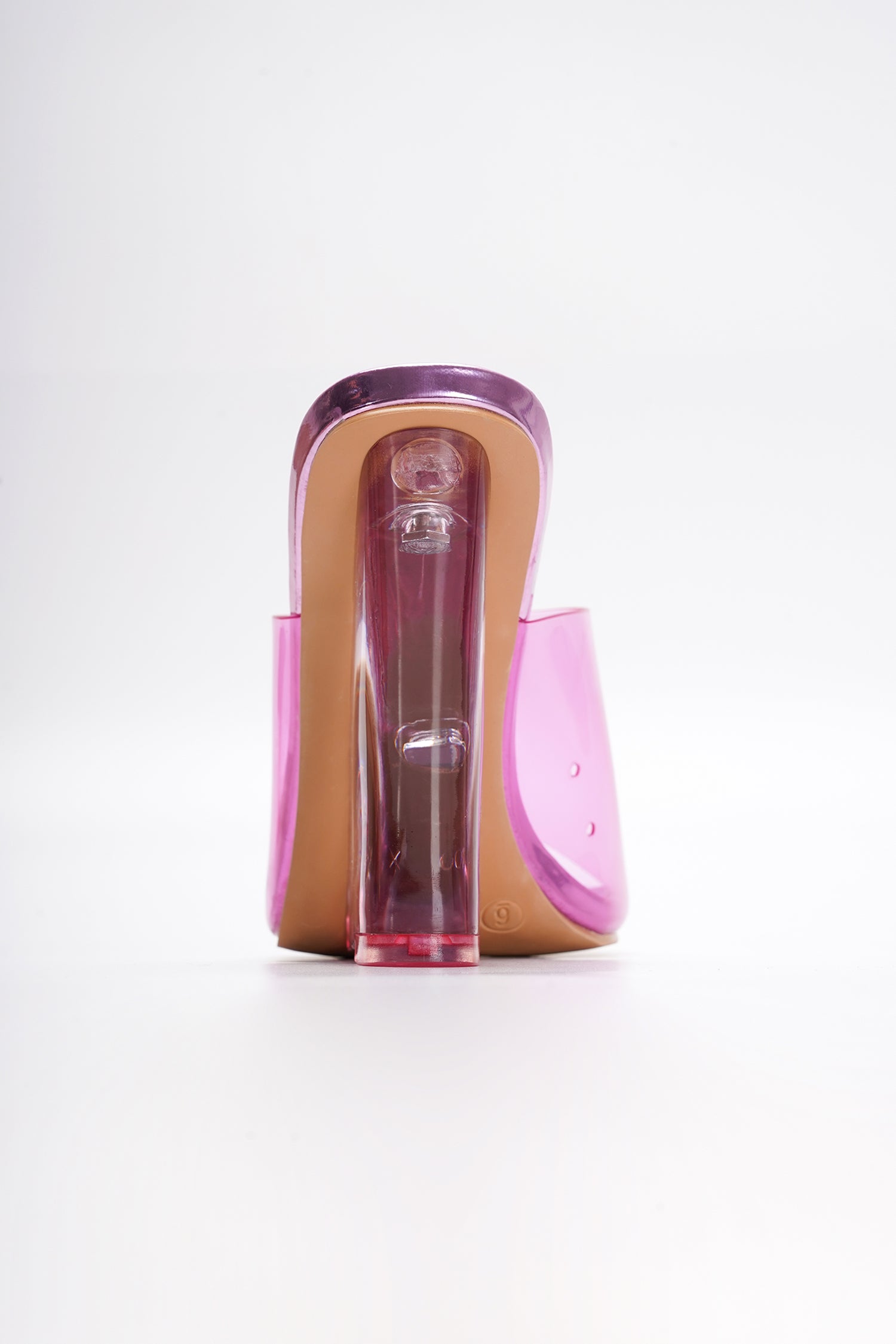 Mala Clear Slip-On Transparent Straps, Square Toe Wedge Heels - Pink - Cape Robbin