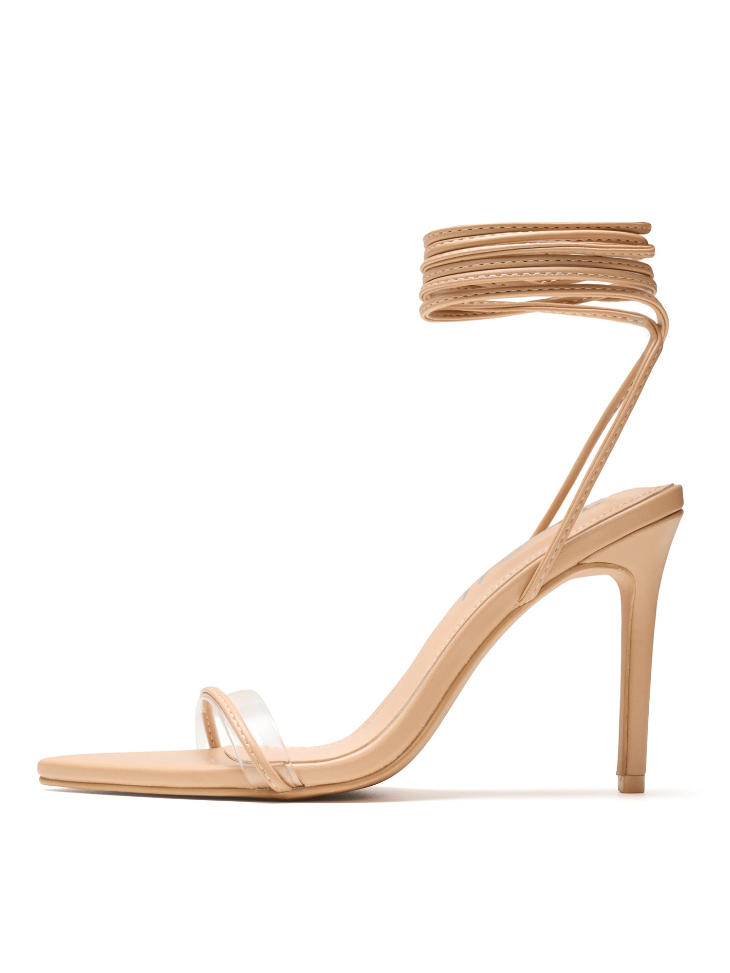Moroni Pointy Toe Strappy Skinny 3.75-inch high Heels - Nude