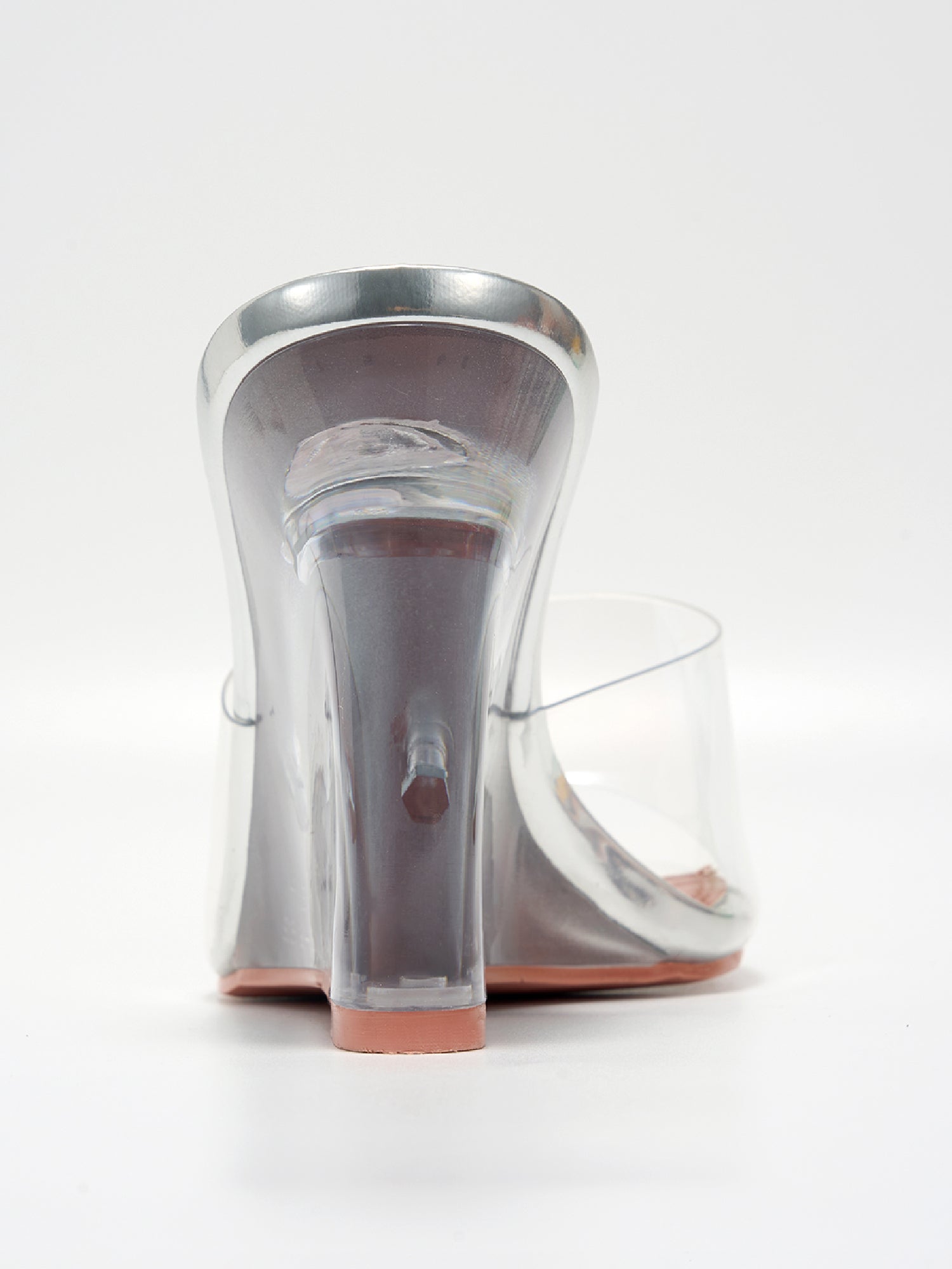 Verve Clear Slip-On Transparent Straps, Square Toe Wedge Heels - Clear