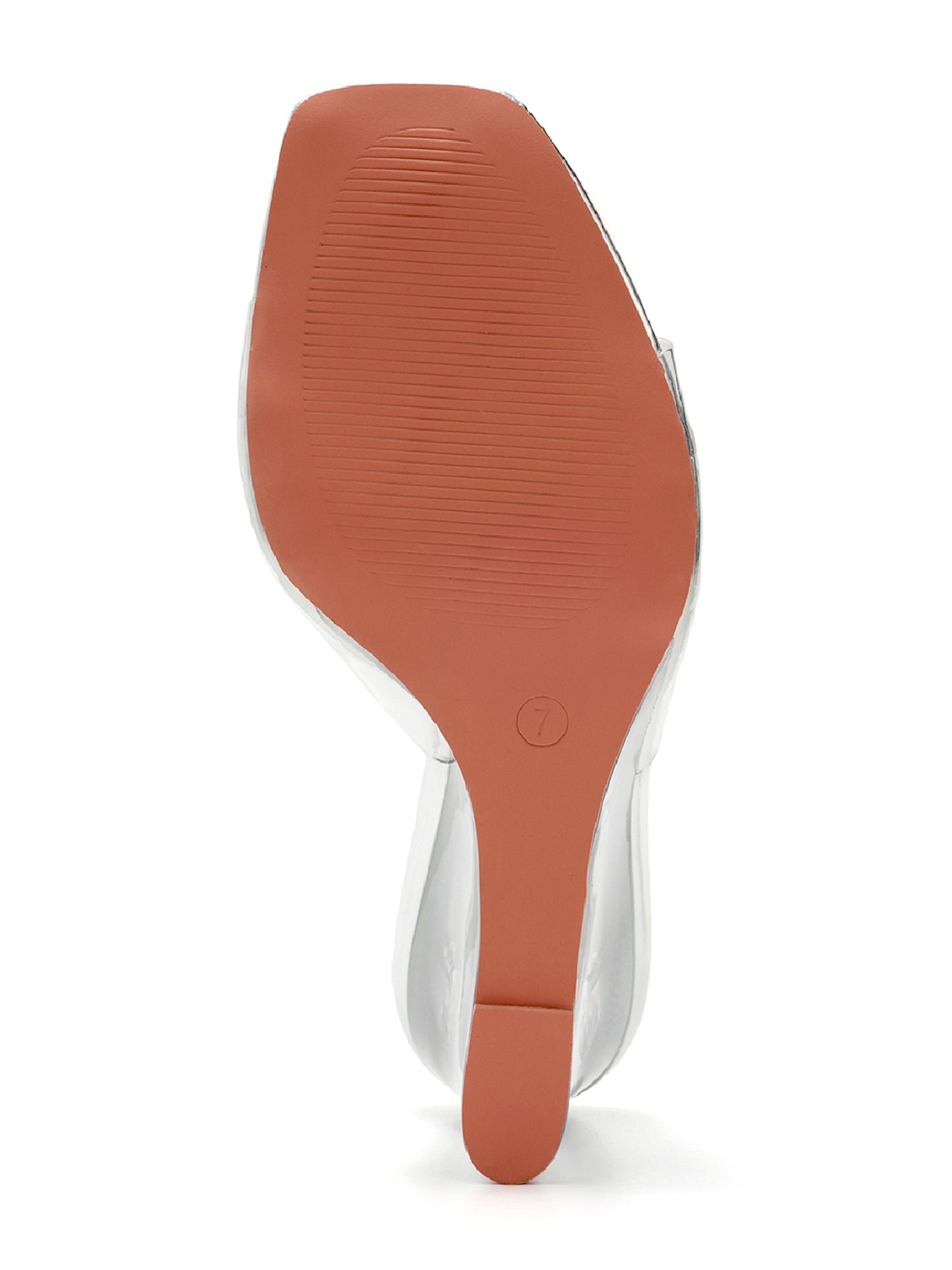 Verve Clear Slip-On Transparent Straps, Square Toe Wedge Heels - Clear