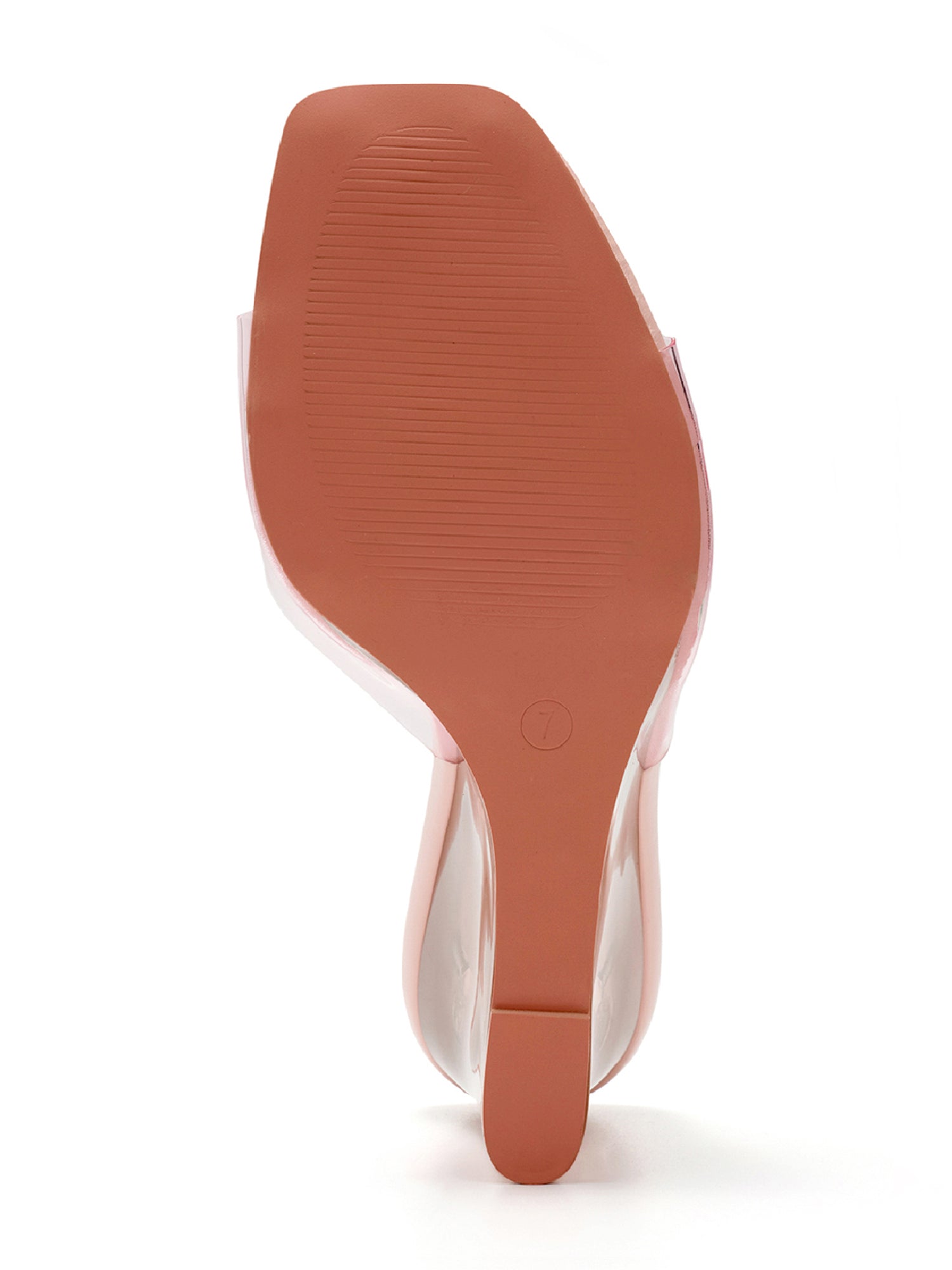 Verve Clear Slip-On Transparent Straps, Square Toe Wedge Heels - Beige