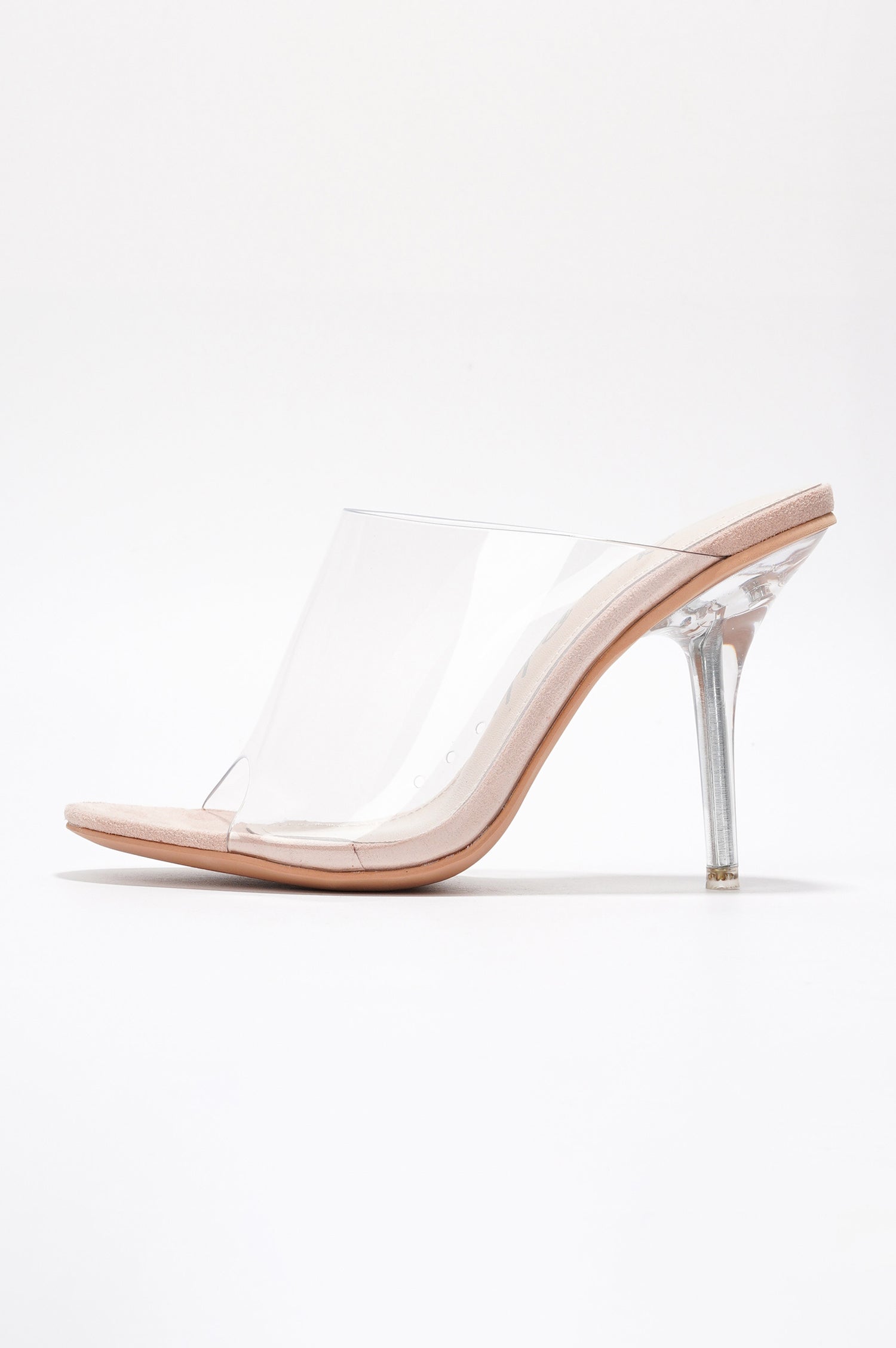 Allure.a Stiletto Heel Mules - Round Toe Slip On High Heels - Beige - Cape Robbin