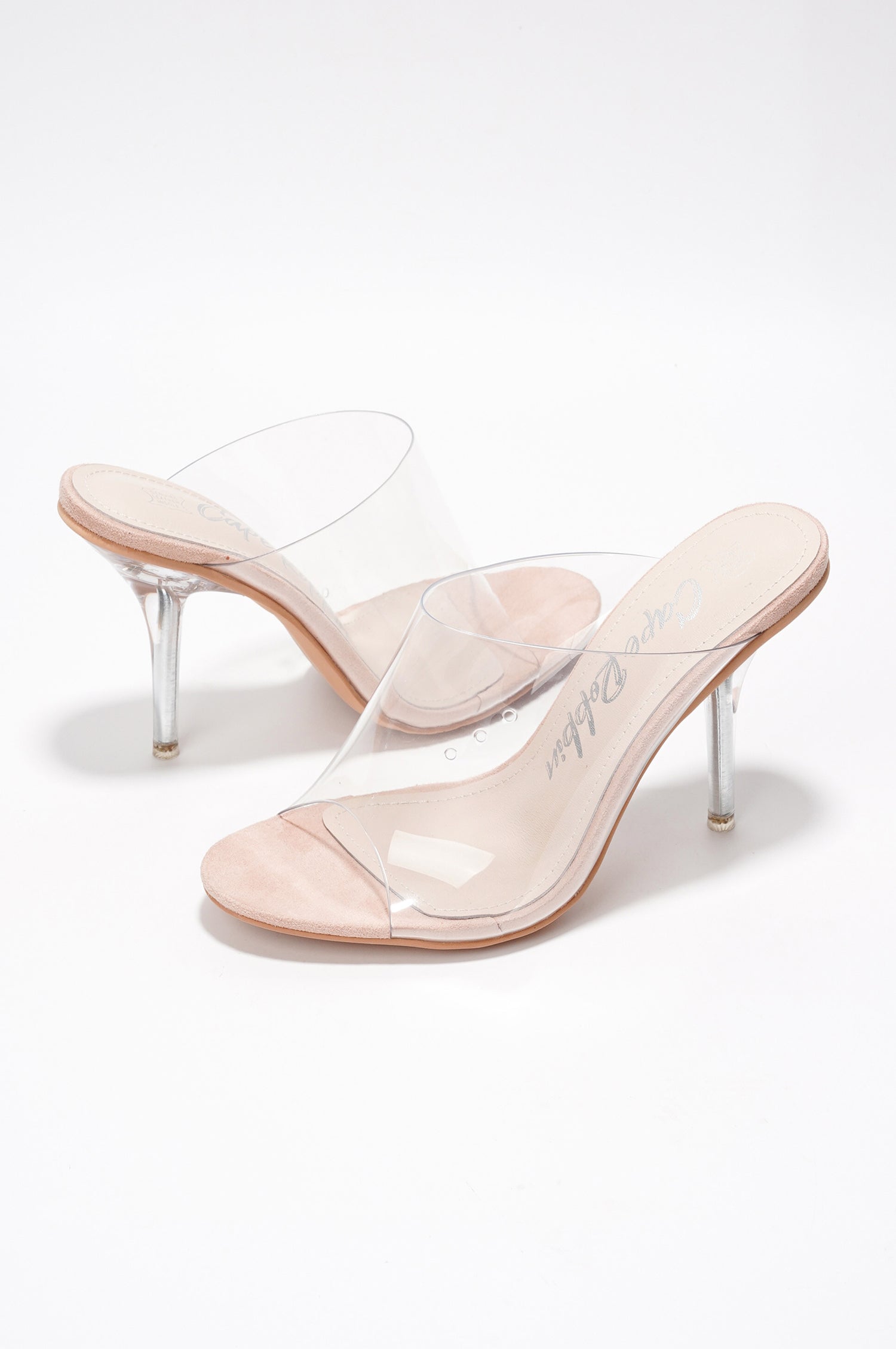 Allure.a Stiletto Heel Mules - Round Toe Slip On High Heels - Beige - Cape Robbin