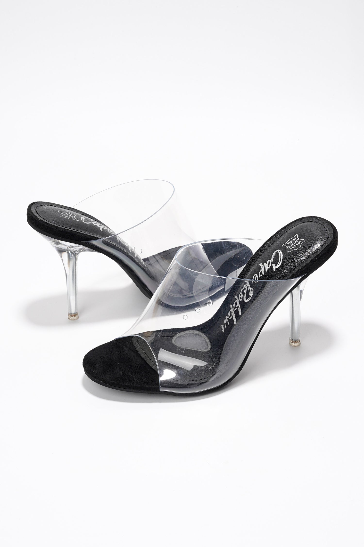 Allure.a Stiletto Heel Mules - Round Toe Slip On High Heels - Black - Cape Robbin