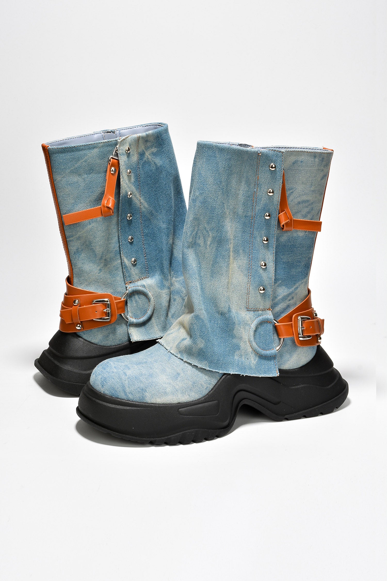 Anotherone Raw Cut Booties - Washed Denim