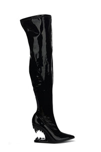 Baku Patent Thigh-High Boots Cheetah Replica – Cape Robbin