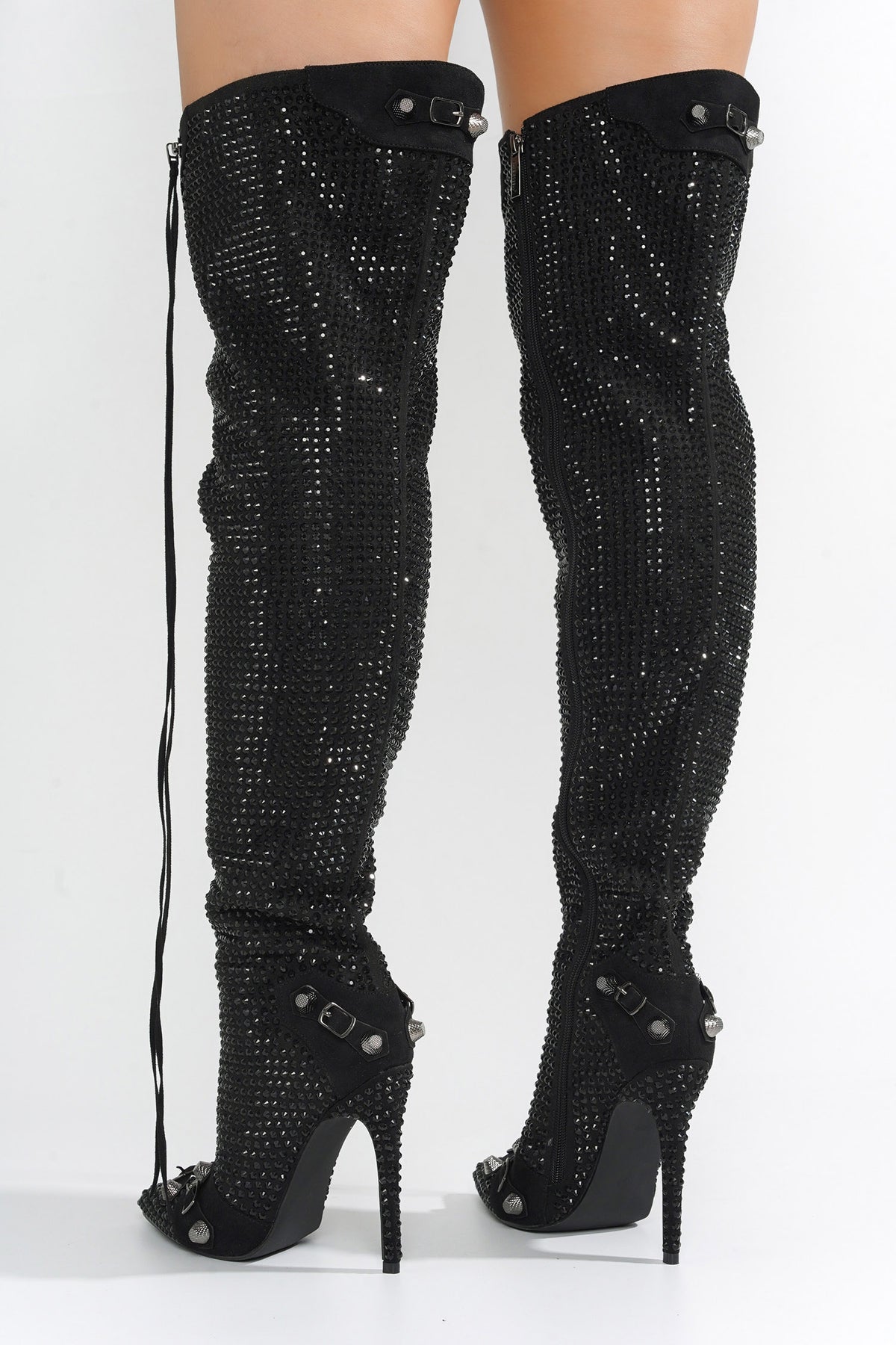 Bessemer Rhinestone-Crusted Thigh-High Boots – Cape Robbin