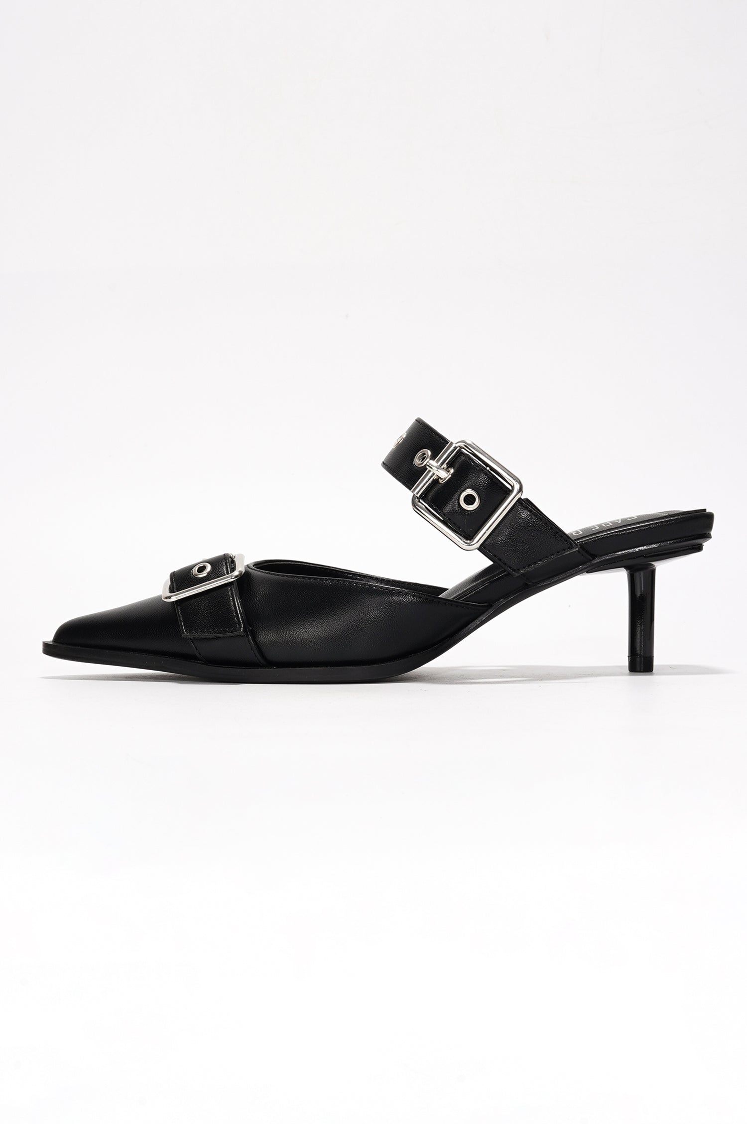 Charmion Women's Slingback Kitten Heels Pumps - Pointed Toe Low Mule Heels - Black - Cape Robbin