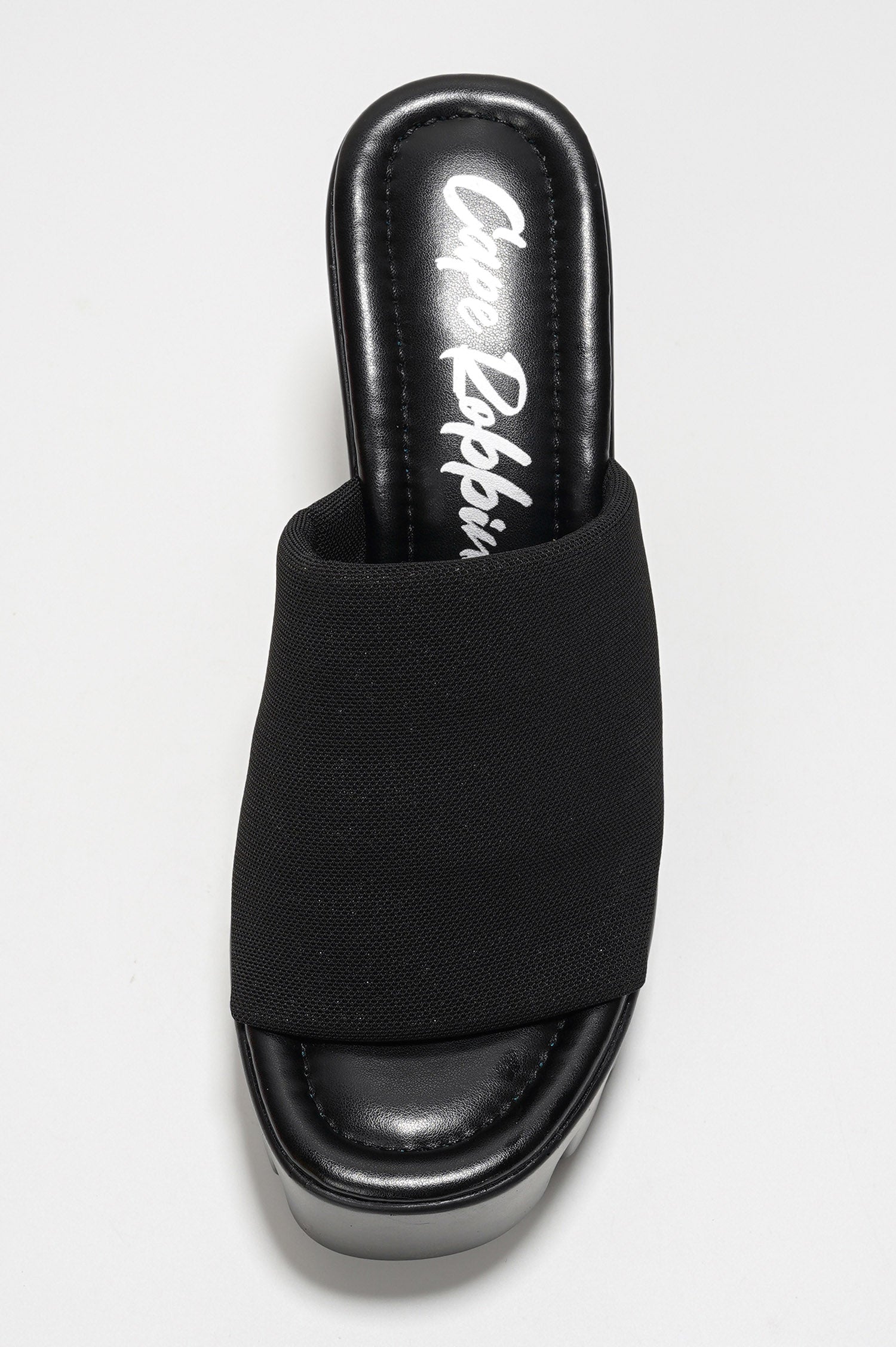 Echoya Women's Chunky Platform Sandals Block Heel - Slip On Elastic Band Shoes- Black - Cape Robbin