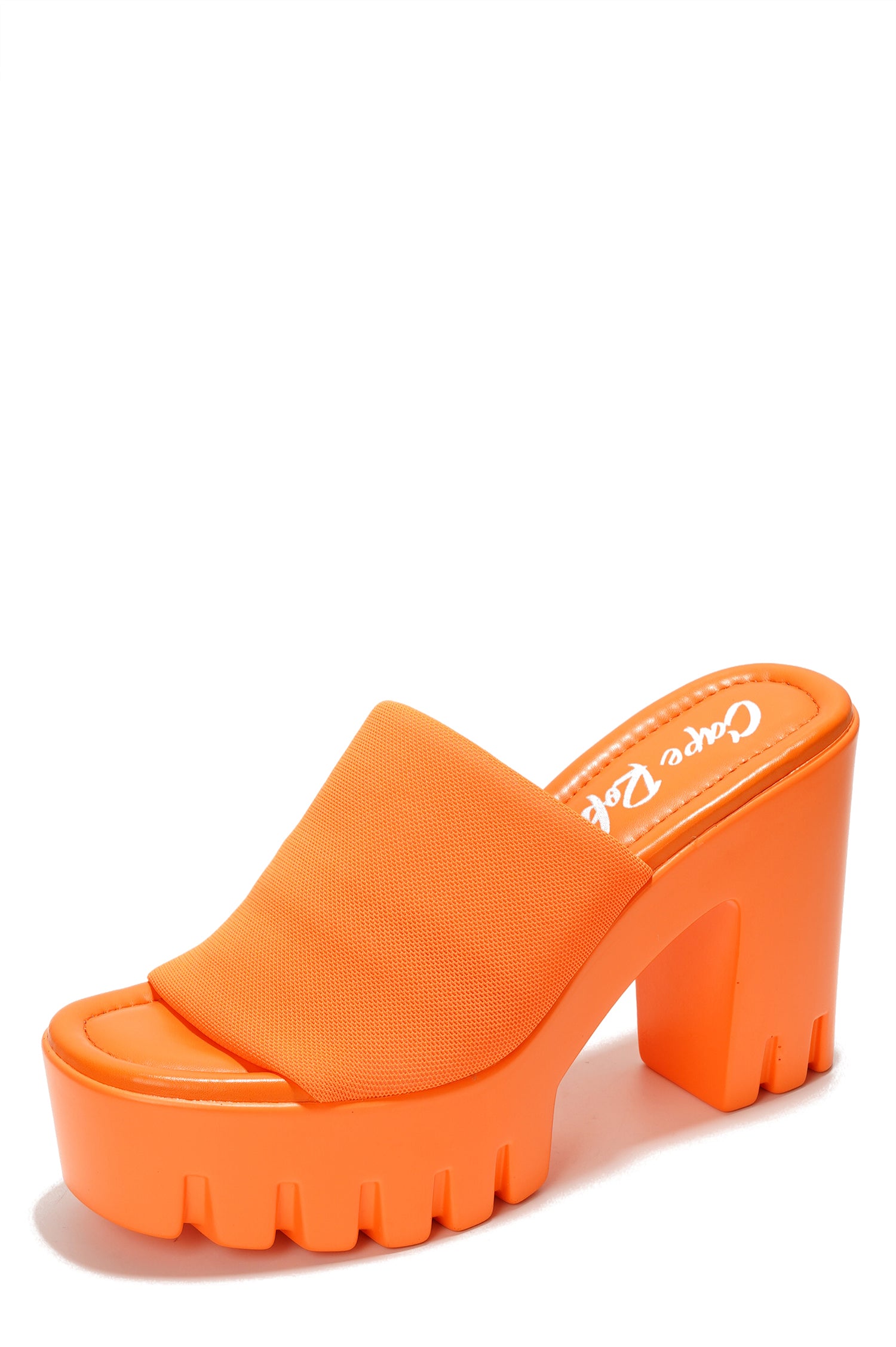 Echoya Women's Chunky Platform Sandals Block Heel - Slip On Elastic Band Shoes- Orange - Cape Robbin