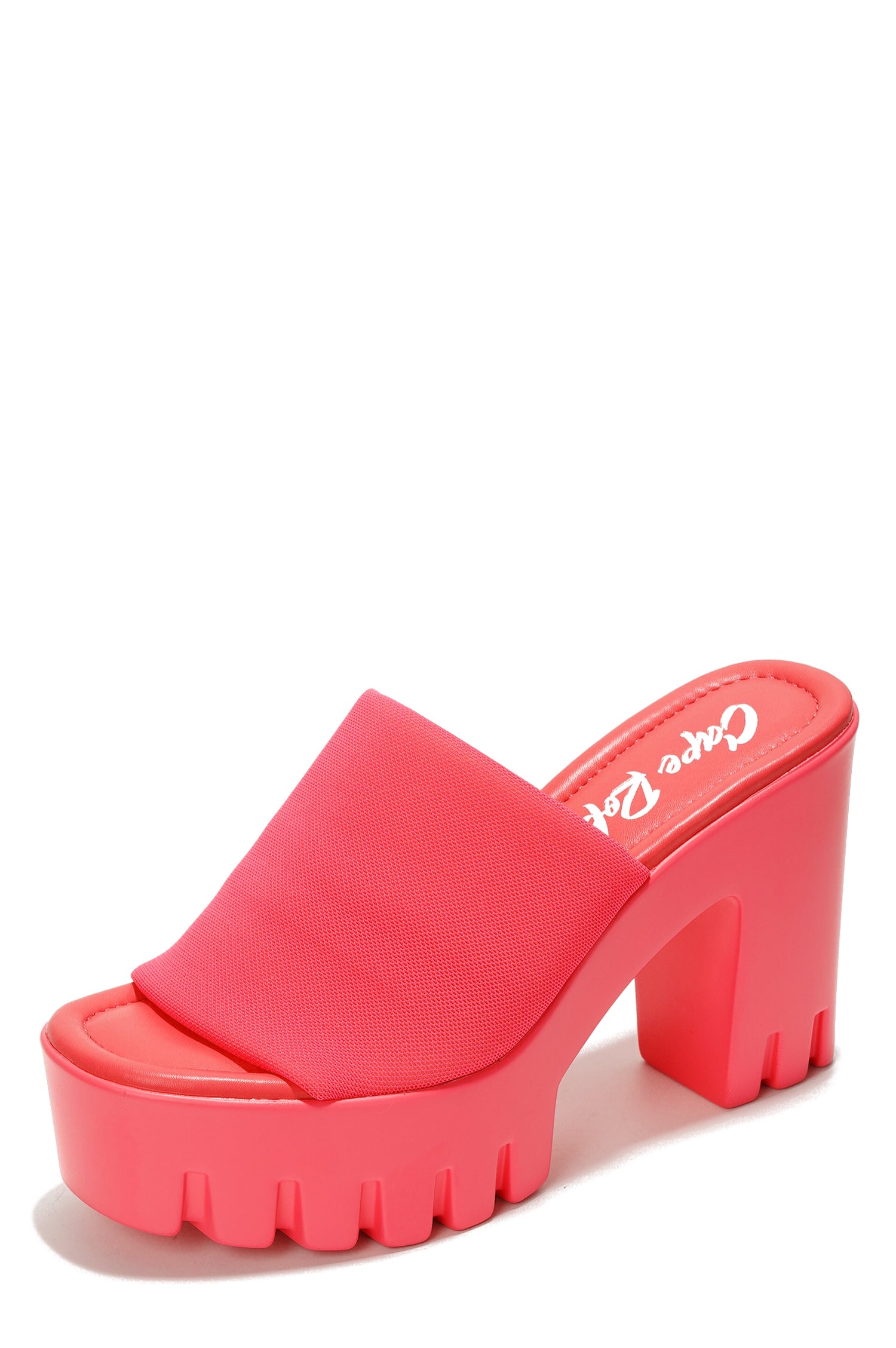 Echoya Women's Chunky Platform Sandals Block Heel - Slip On Elastic Band Shoes- Pink - Cape Robbin