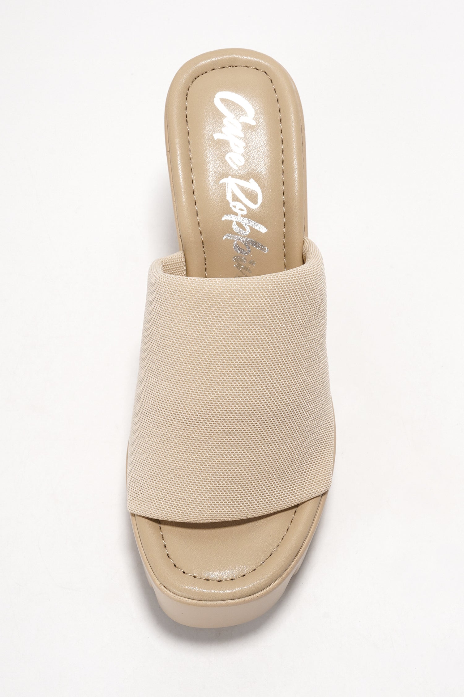 Echoya Women's Chunky Platform Sandals Block Heel - Slip On Elastic Band Shoes- Nude - Cape Robbin