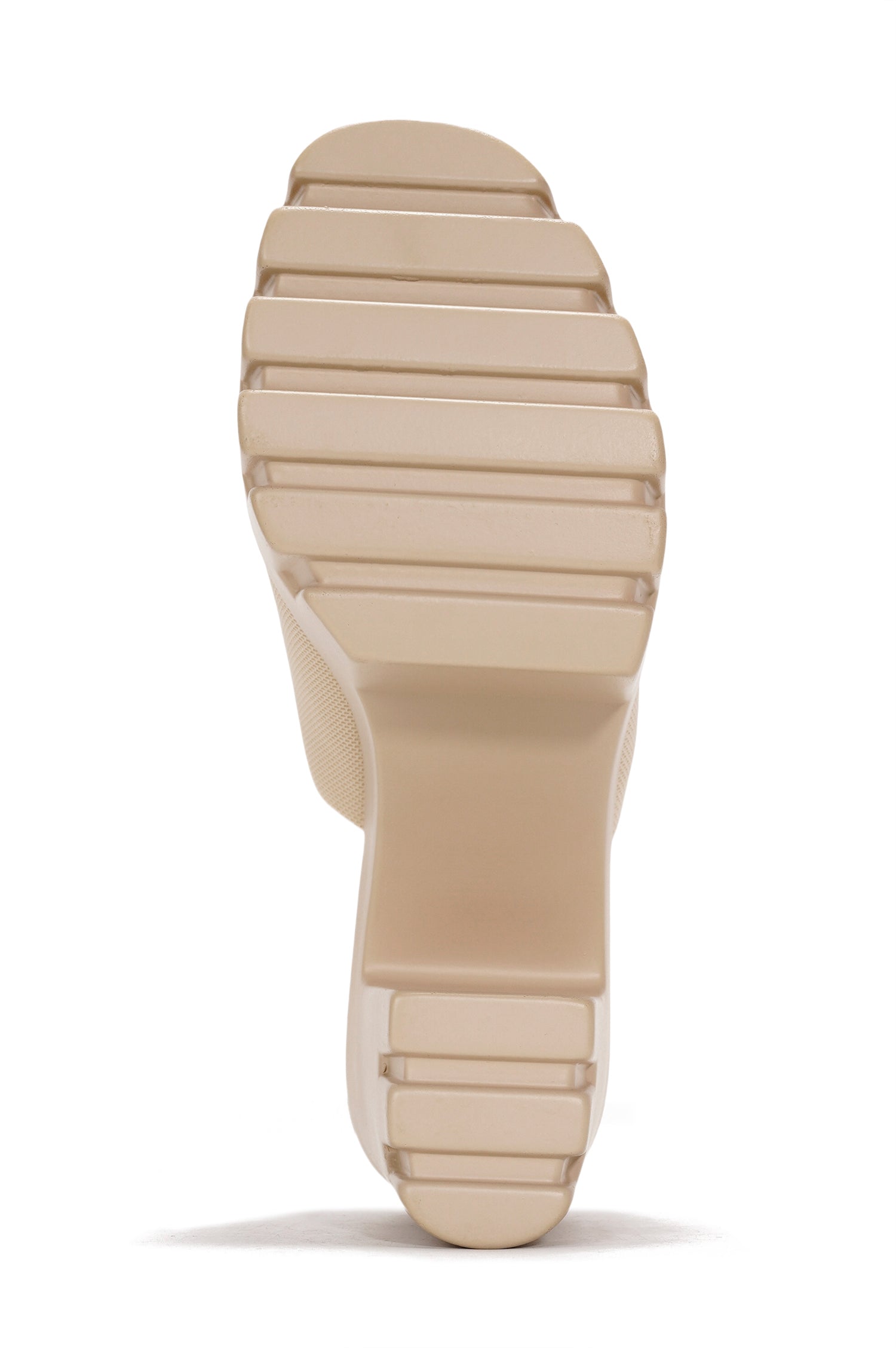 Echoya Women's Chunky Platform Sandals Block Heel - Slip On Elastic Band Shoes- Nude - Cape Robbin