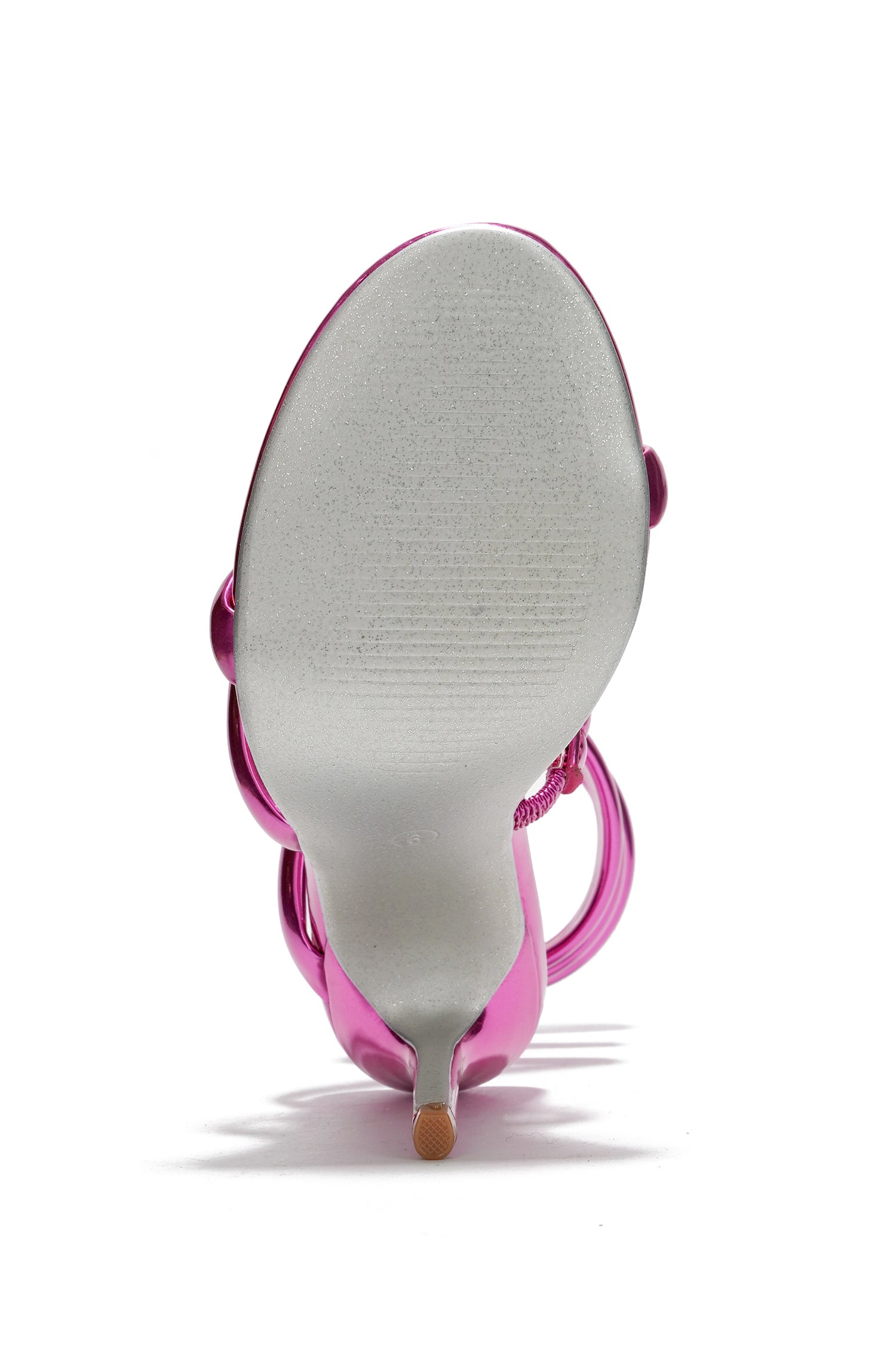 Faydra Women's Metallic Heels - Ankle Wrap 4-inch Stiletto Sandals - Fuchsia - Cape Robbin