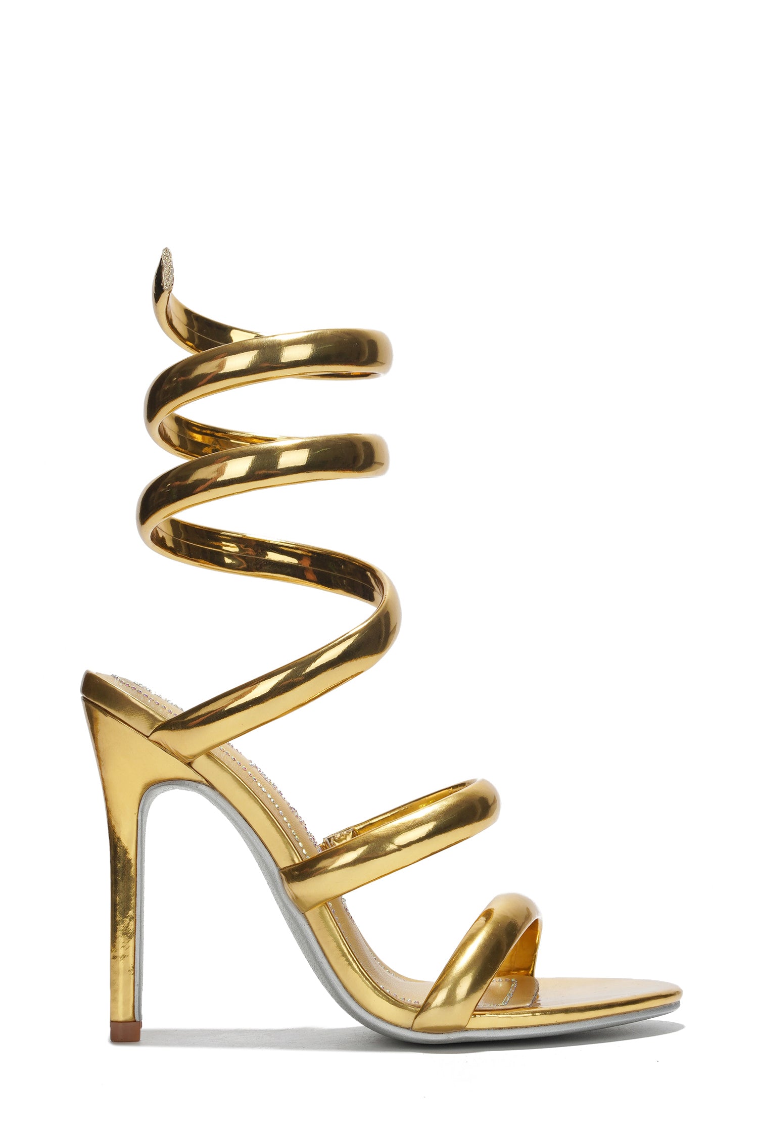 Faydra Women's Metallic Heels - Ankle Wrap 4-inch Stiletto Sandals - Gold - Cape Robbin