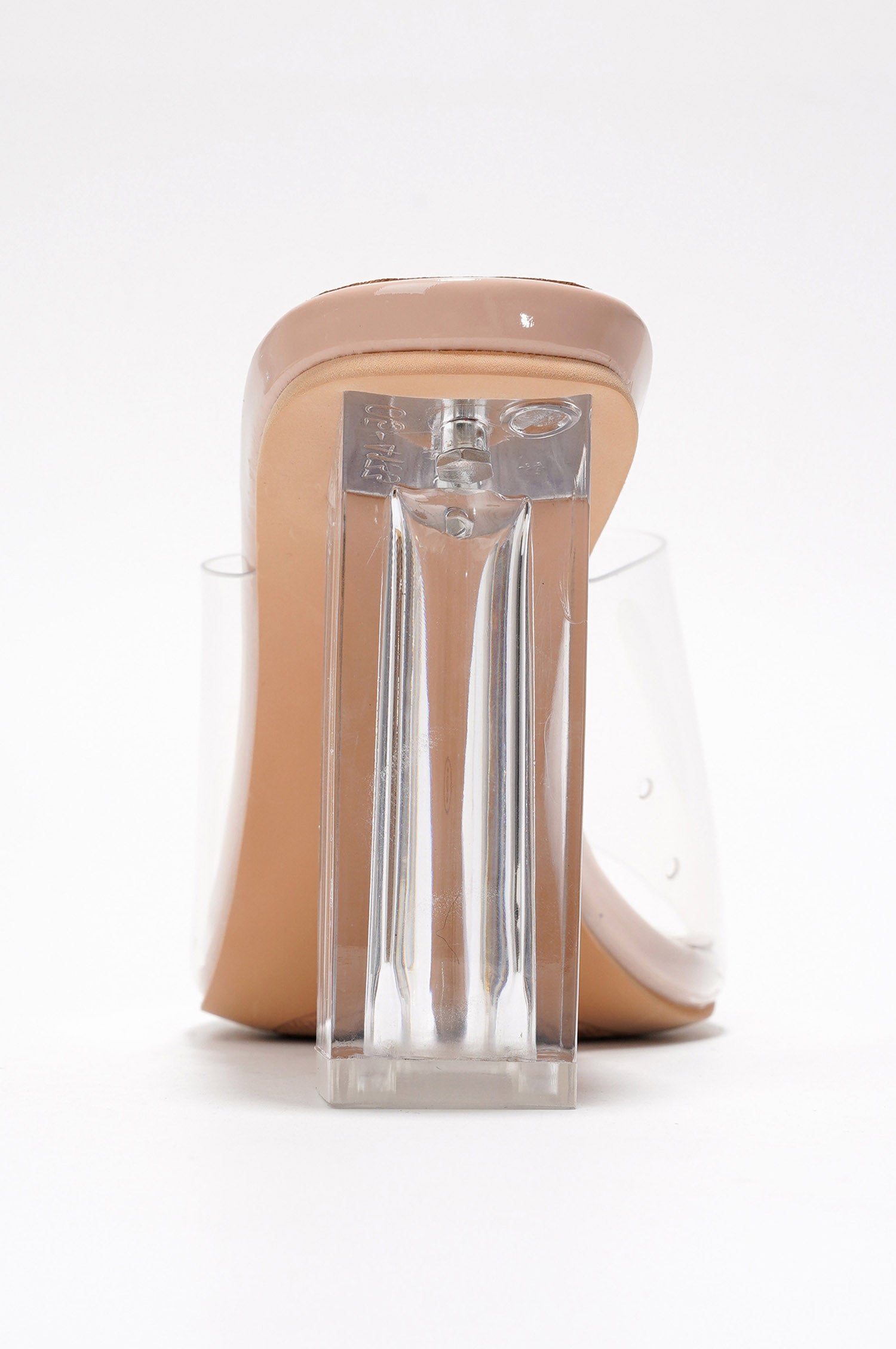 Fusion Clear Slip-On Transparent Straps, Round Toe Block Heels - Beige - Cape Robbin