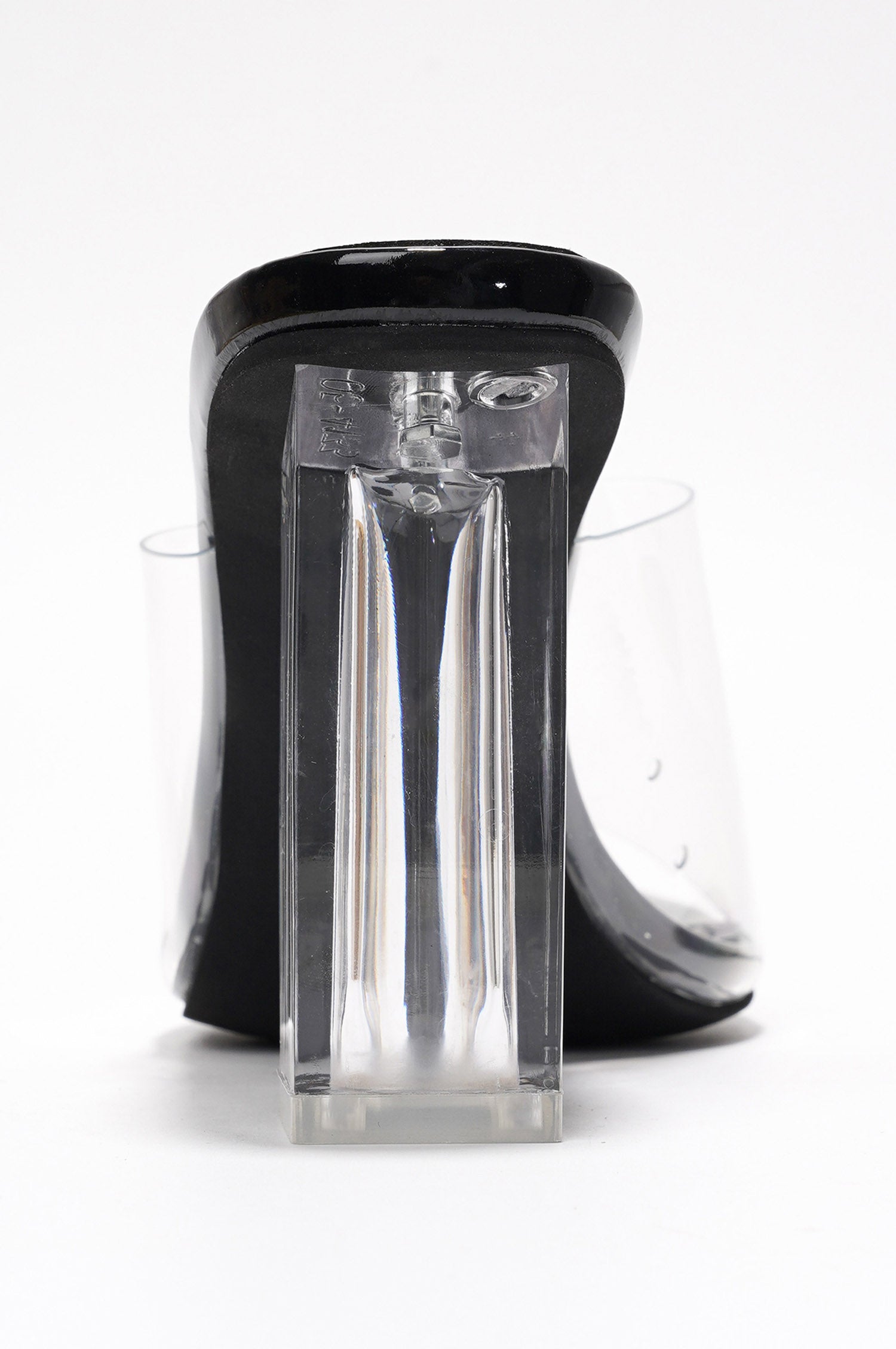 Fusion Clear Slip-On Transparent Straps, Round Toe Block Heels - Black - Cape Robbin
