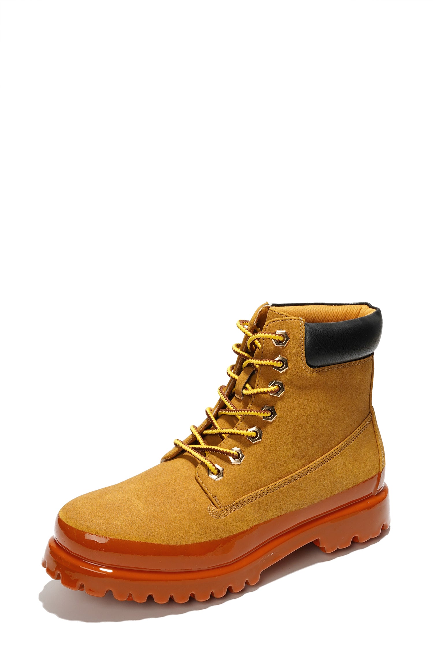Gretna Color-Block Lace-up Boots - Orange