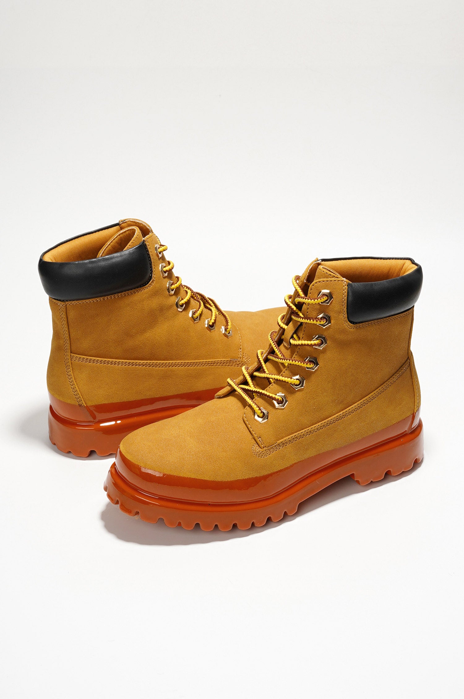 Gretna Color-Block Lace-up Boots - Orange