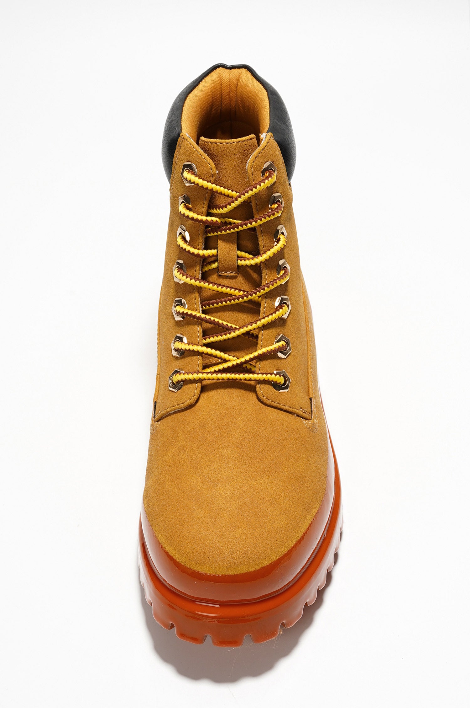 Gretna Color-Block Lace-up Boots - Red