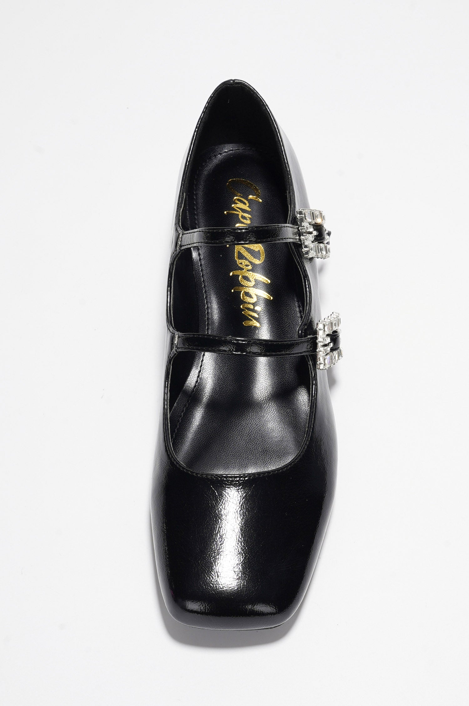 Harri Metallic Leather Mary Jane Heels - Black