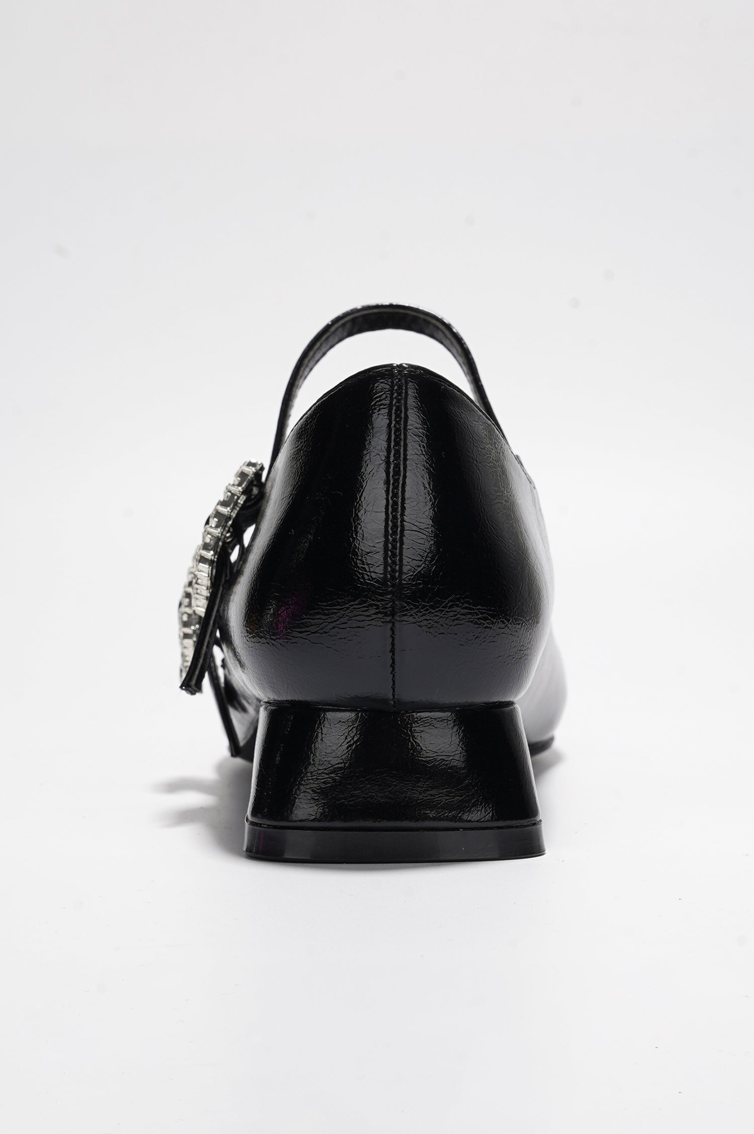 Harri Metallic Leather Mary Jane Heels - Black