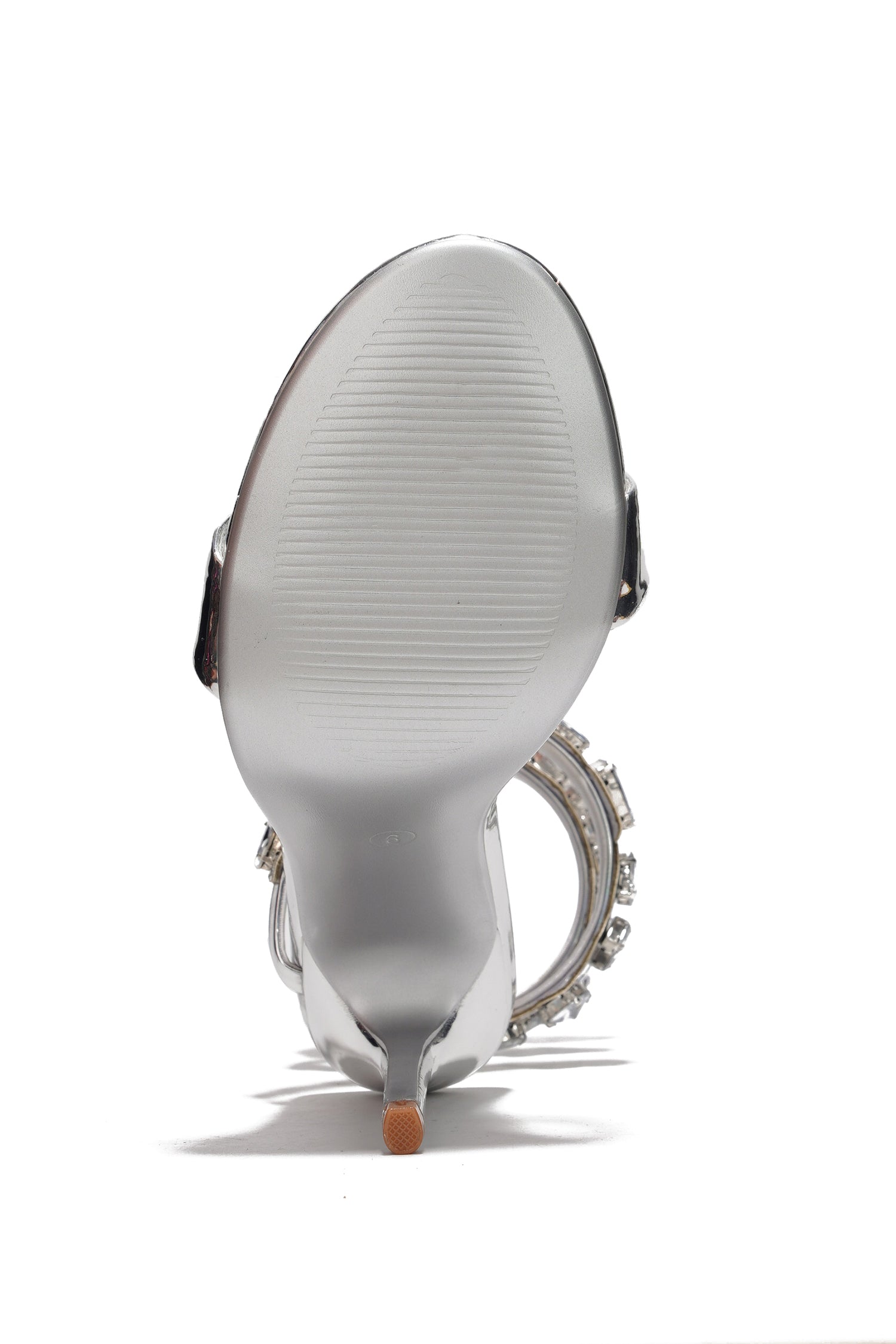 Helia Women‘s Gem-Trimmed Metallic Heels - Ankle Wrap 4 Inch Stiletto Heels - Silver - Cape Robbin