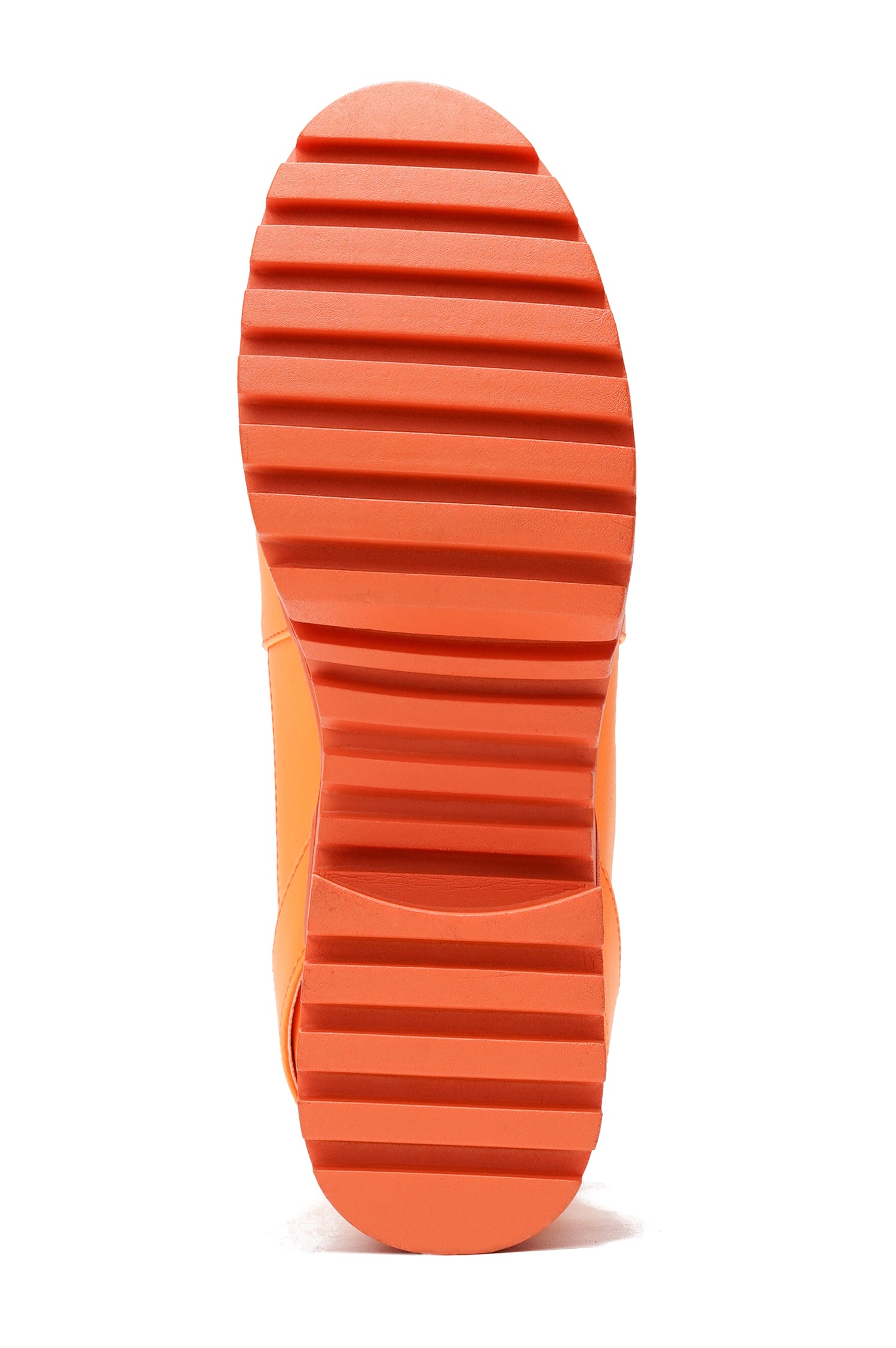 Hot Rod Chunky Heel Combat Boots - Platform Lace Up Ankle Boots - Orange - Cape Robbin