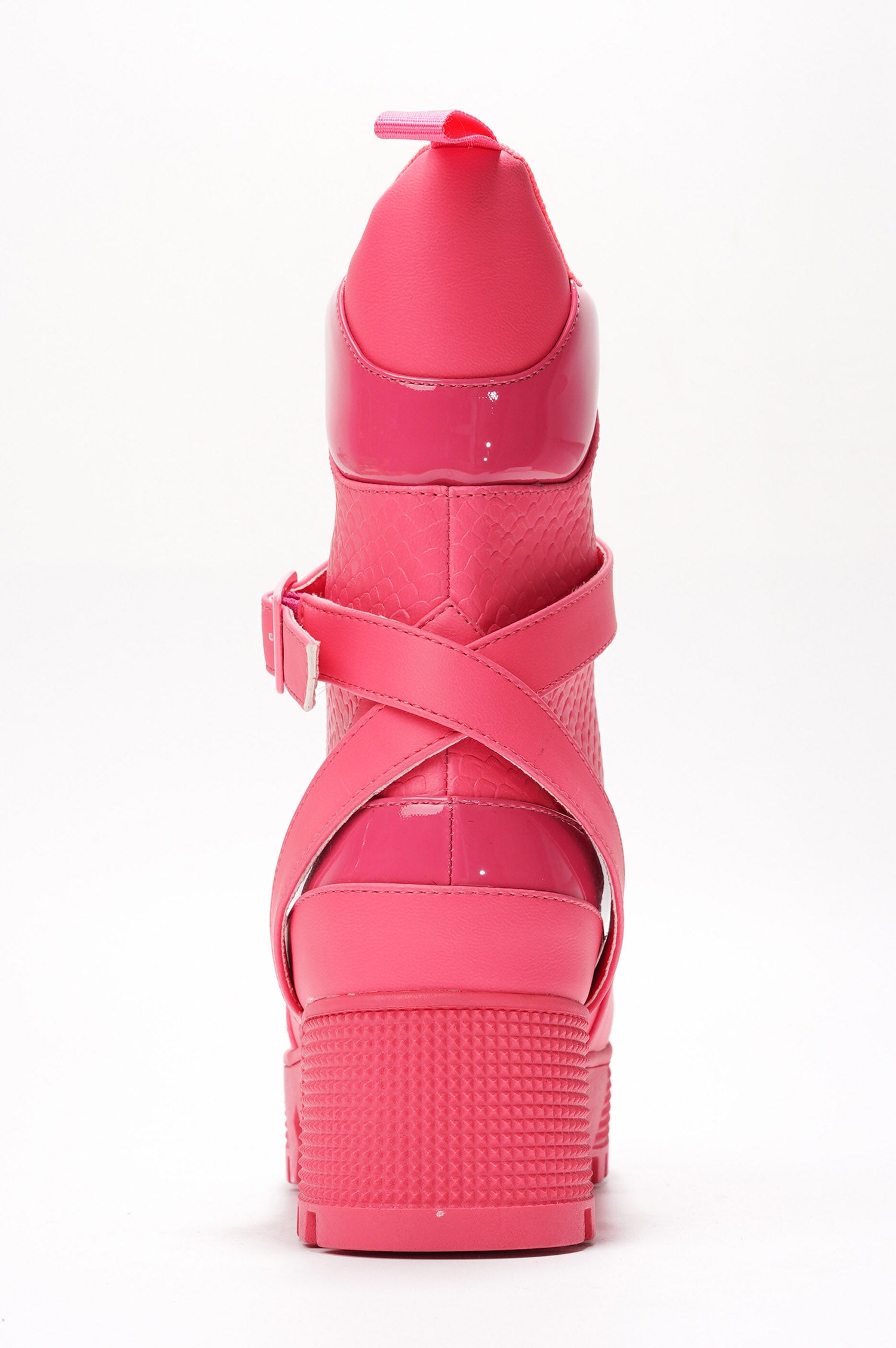 Hot Rod Chunky Heel Combat Boots - Platform Lace Up Ankle Boots - Pink - Cape Robbin