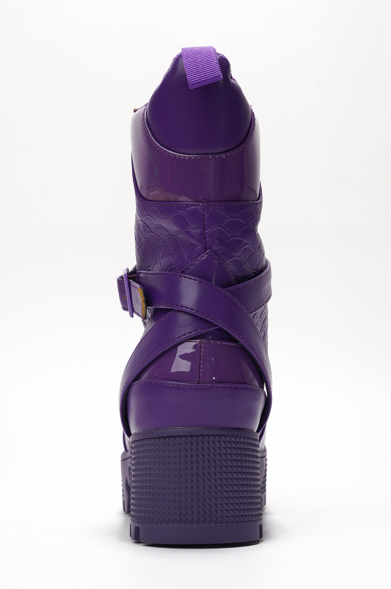 Hot Rod Chunky Heel Combat Boots - Platform Lace Up Ankle Boots - Purple - Cape Robbin