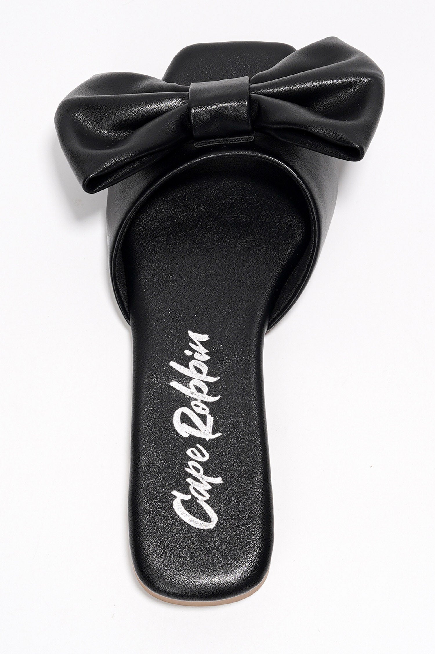 Juju Bow Mule Slide Sandals - Open Toe Slip On Sandals - Black - Cape Robbin