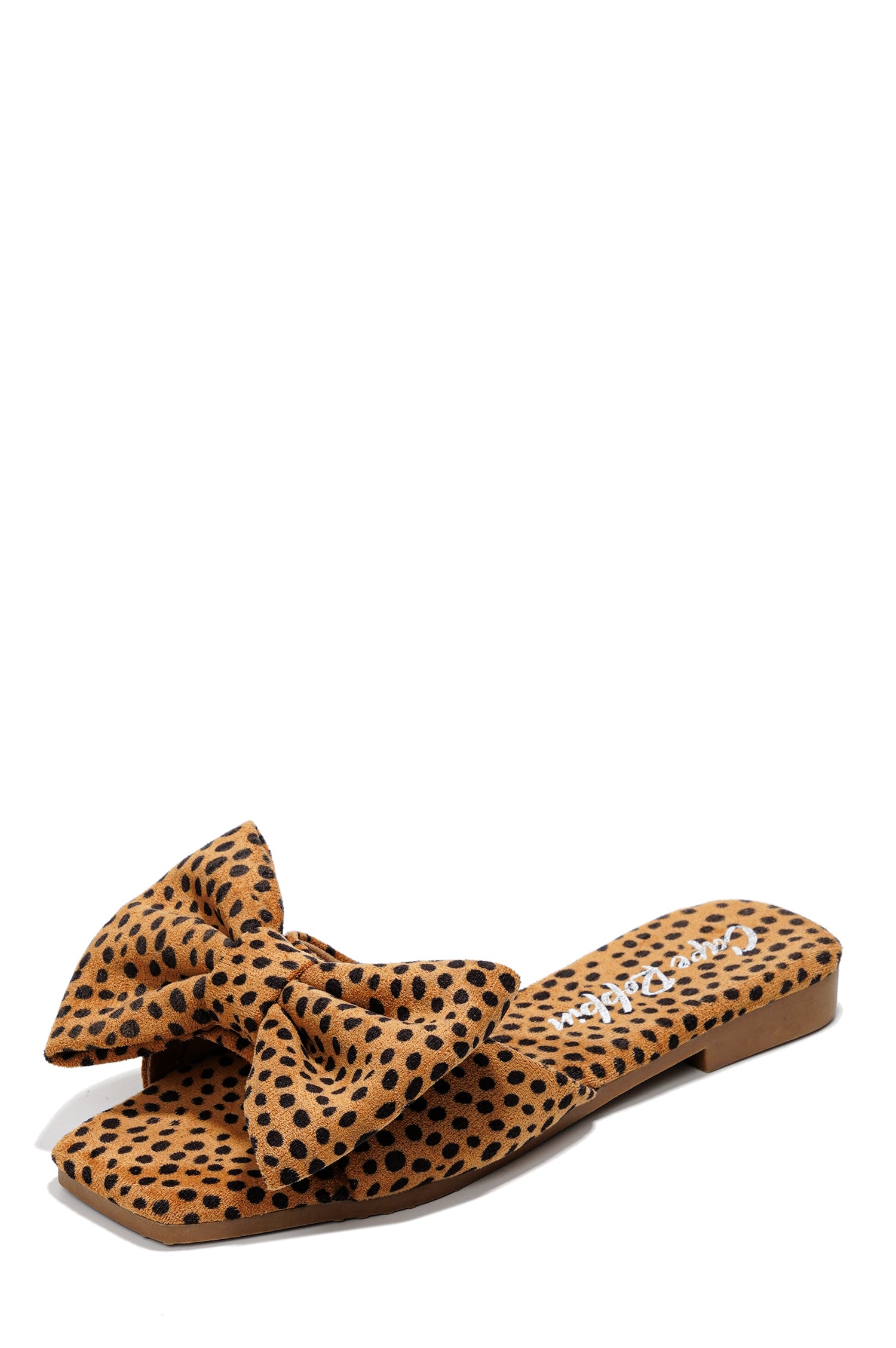 Juju Bow Mule Slide Sandals - Open Toe Slip On Sandals - Leopard - Cape Robbin