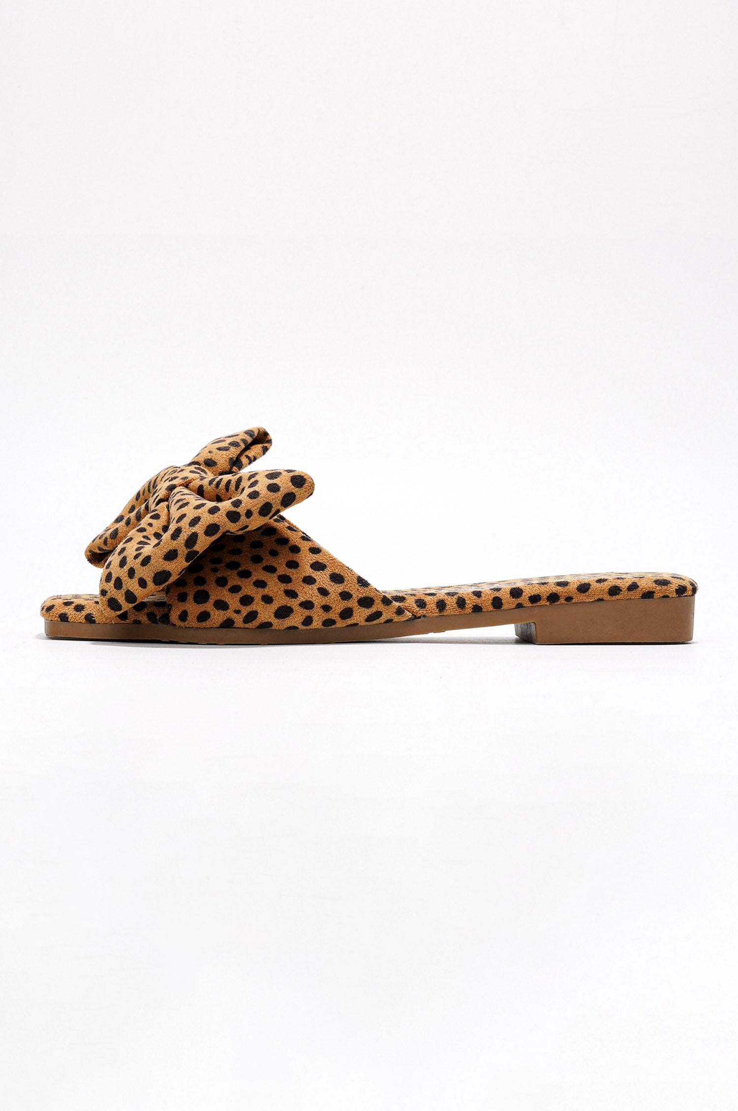 Juju Bow Mule Slide Sandals - Open Toe Slip On Sandals - Leopard - Cape Robbin