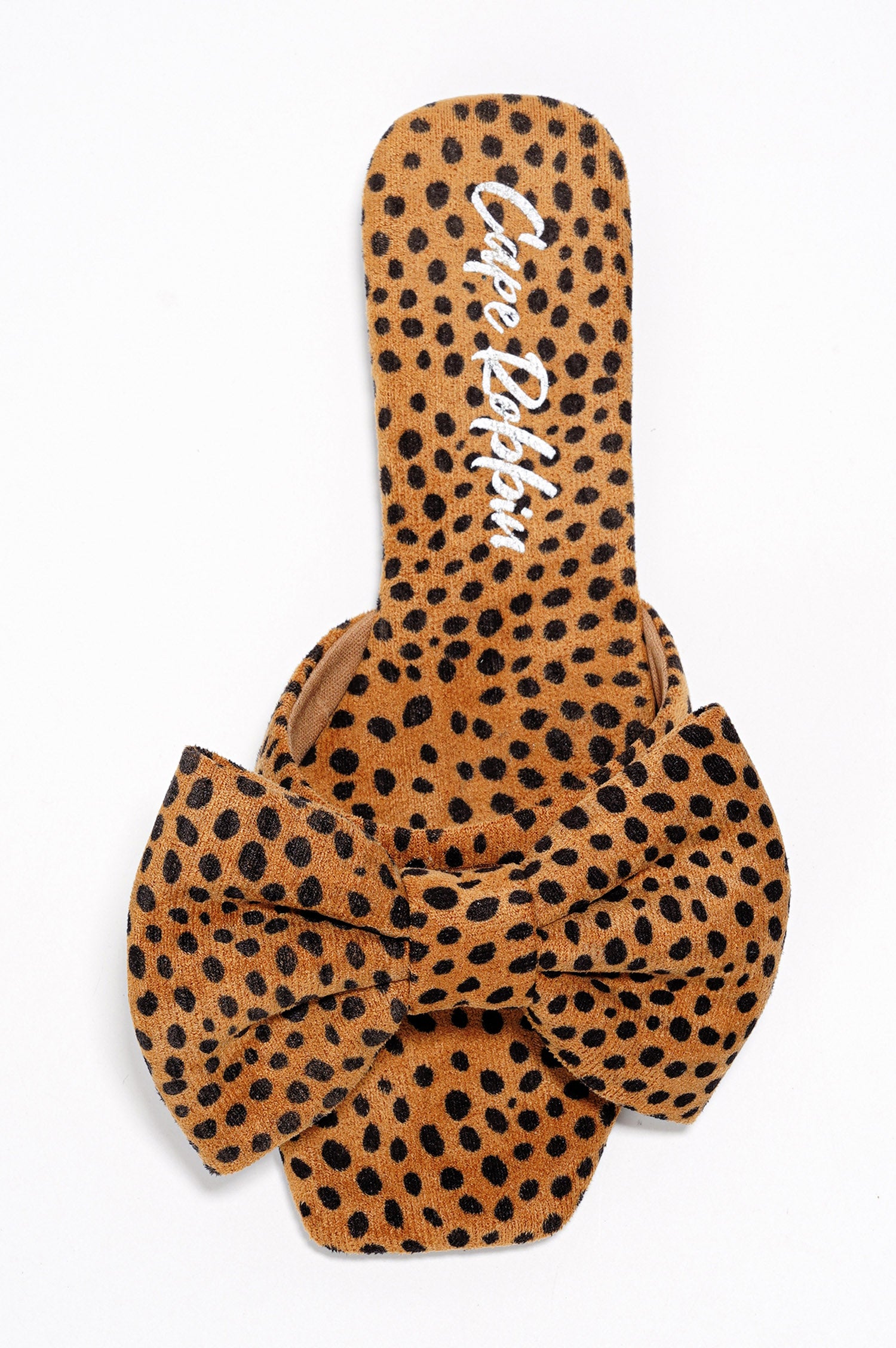 Juju Bow Mule Slide Sandals - Open Toe Slip On Sandals - Leopard - Cape Robbin