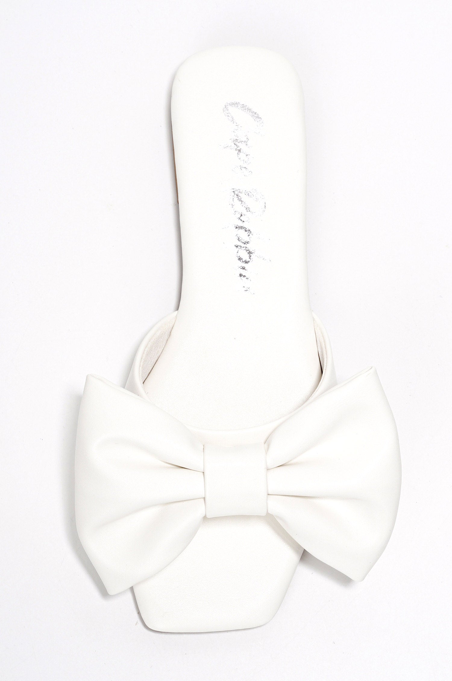 Juju Bow Mule Slide Sandals - Open Toe Slip On Sandals - White - Cape Robbin