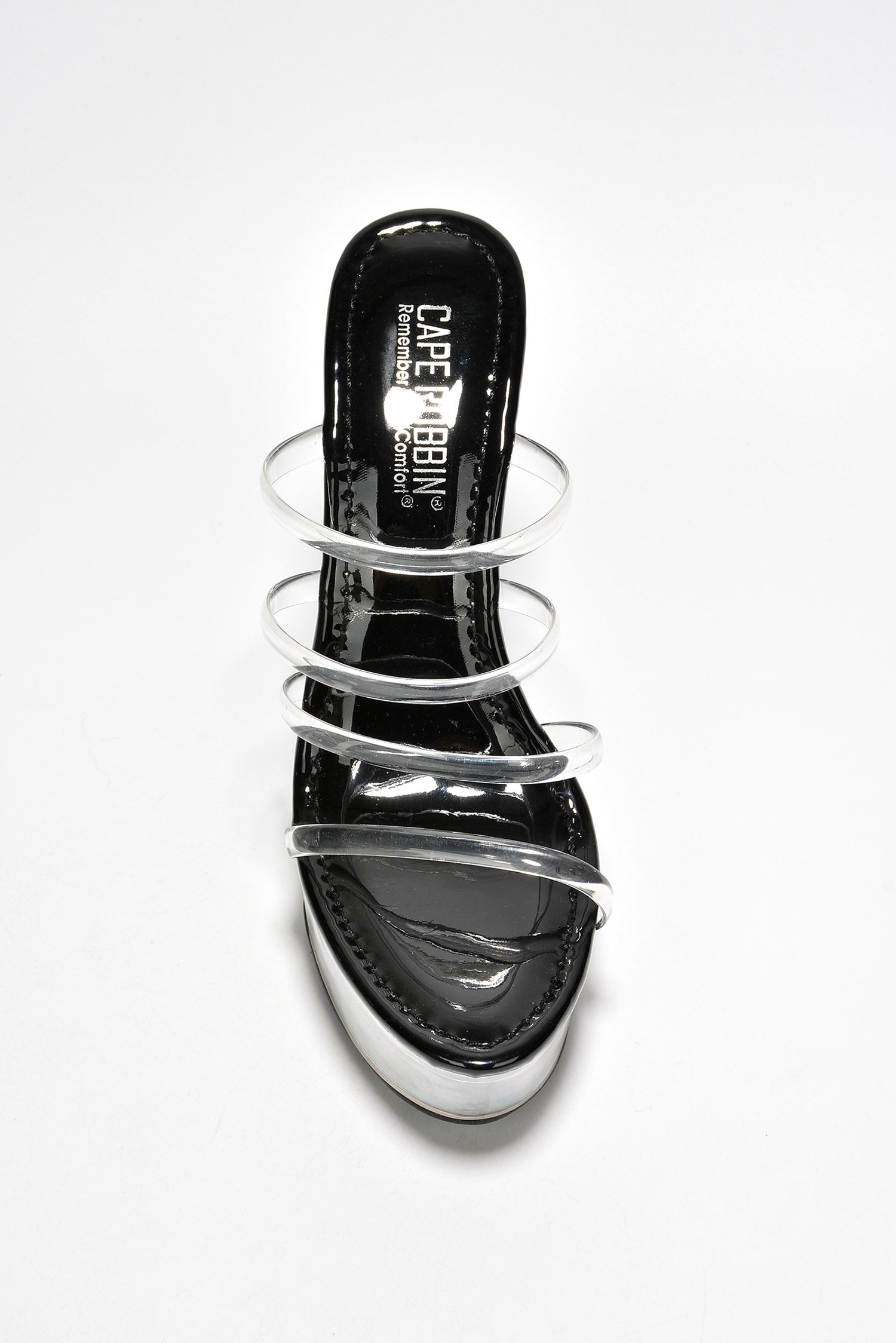 Kim Platform Stiletto Heel Sandals - Round Open Toe Slip On High Heels - Black