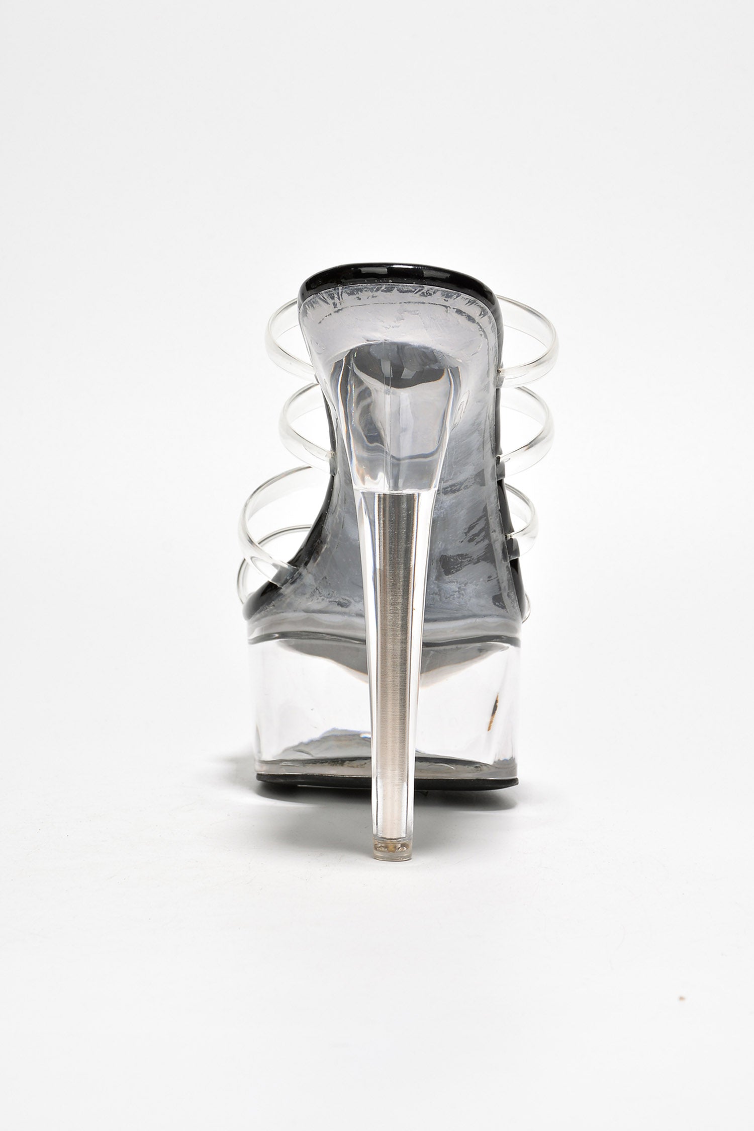 Kim Platform Stiletto Heel Sandals - Round Open Toe Slip On High Heels - Black