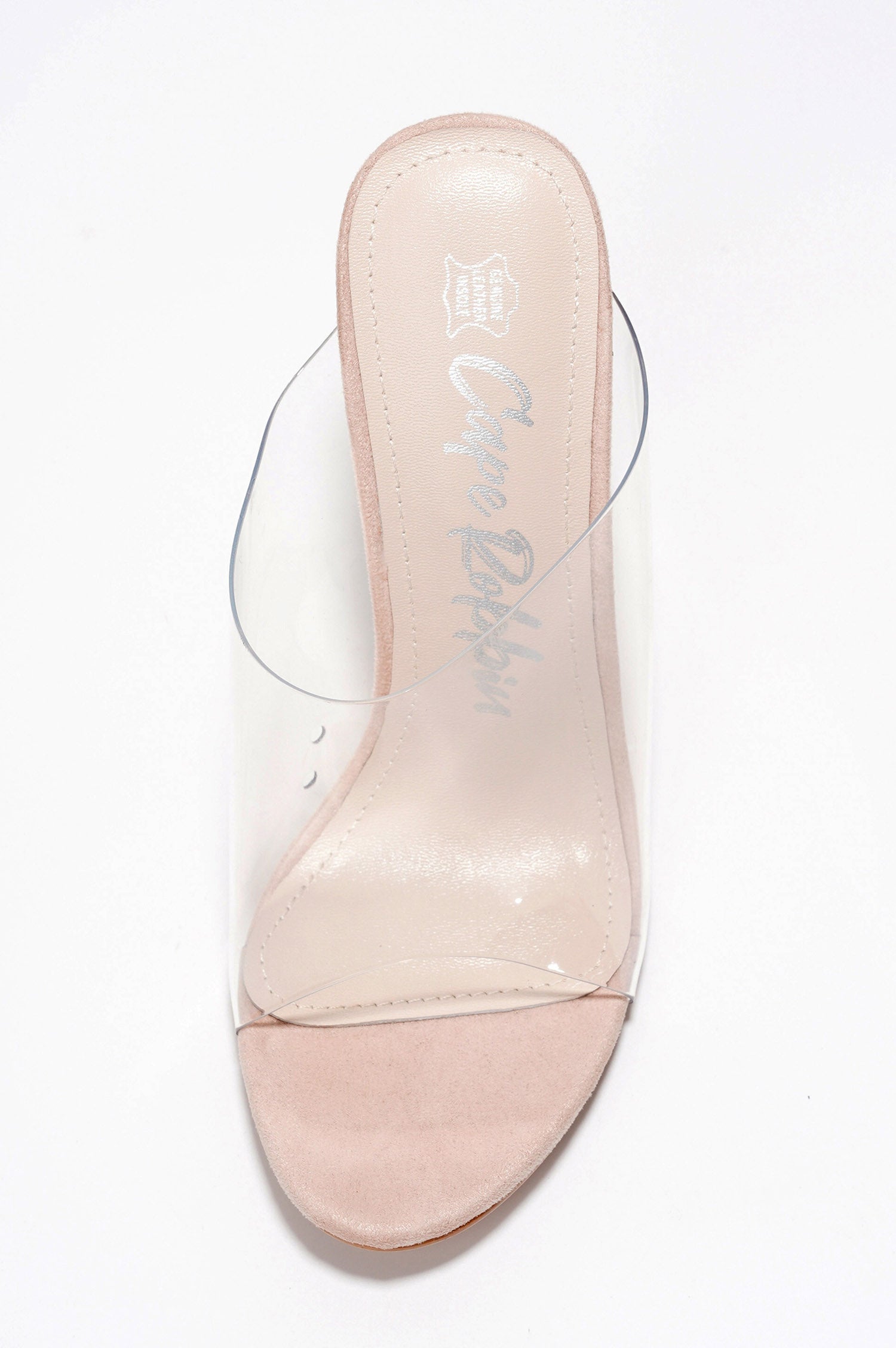 Lemonade Clear Slip-On Transparent Straps, Round Toe Wedge Heels - Beige - Cape Robbin