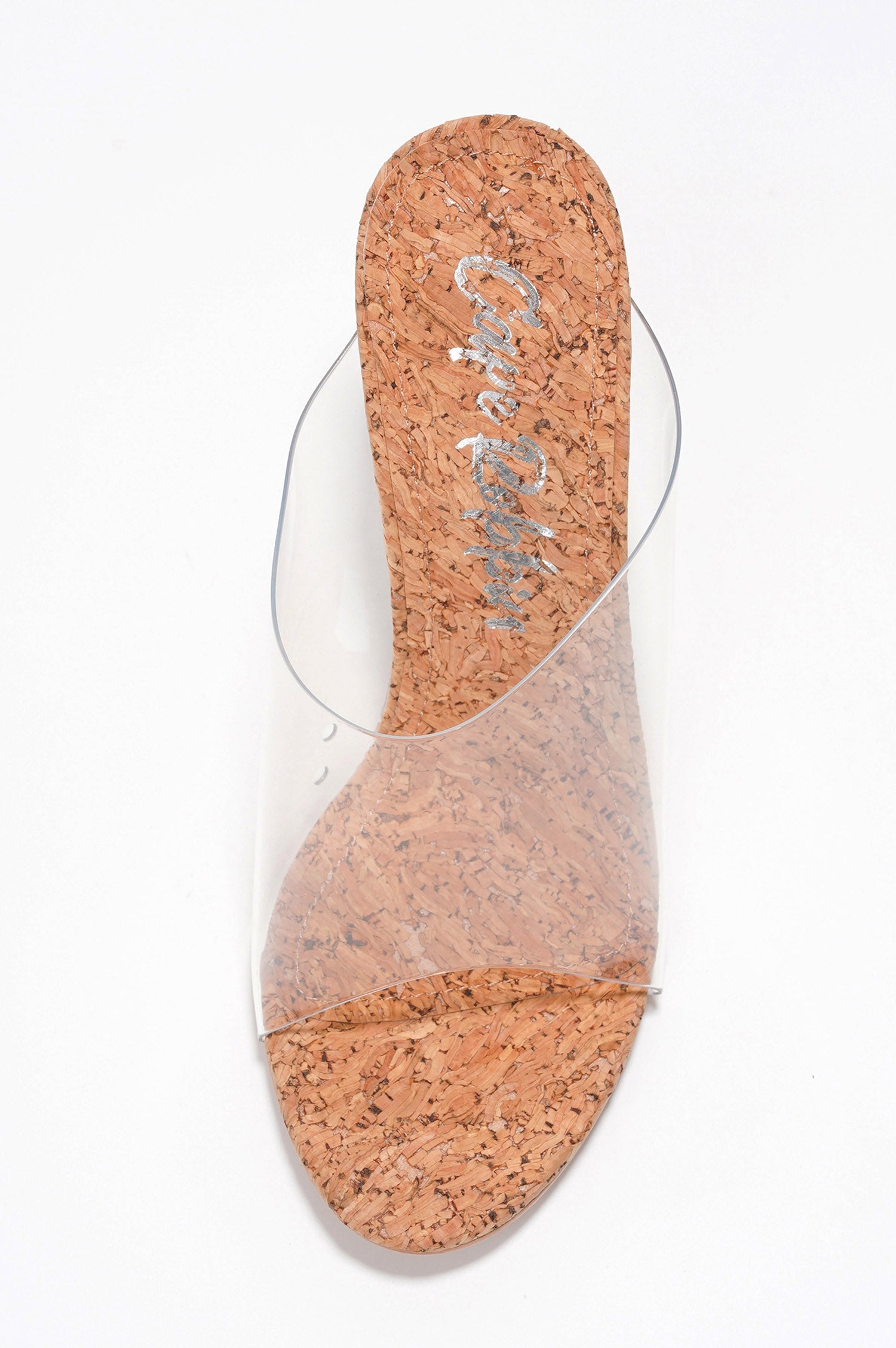 Lemonade Clear Slip-On Transparent Straps, Round Toe Wedge Heels - Cork - Cape Robbin