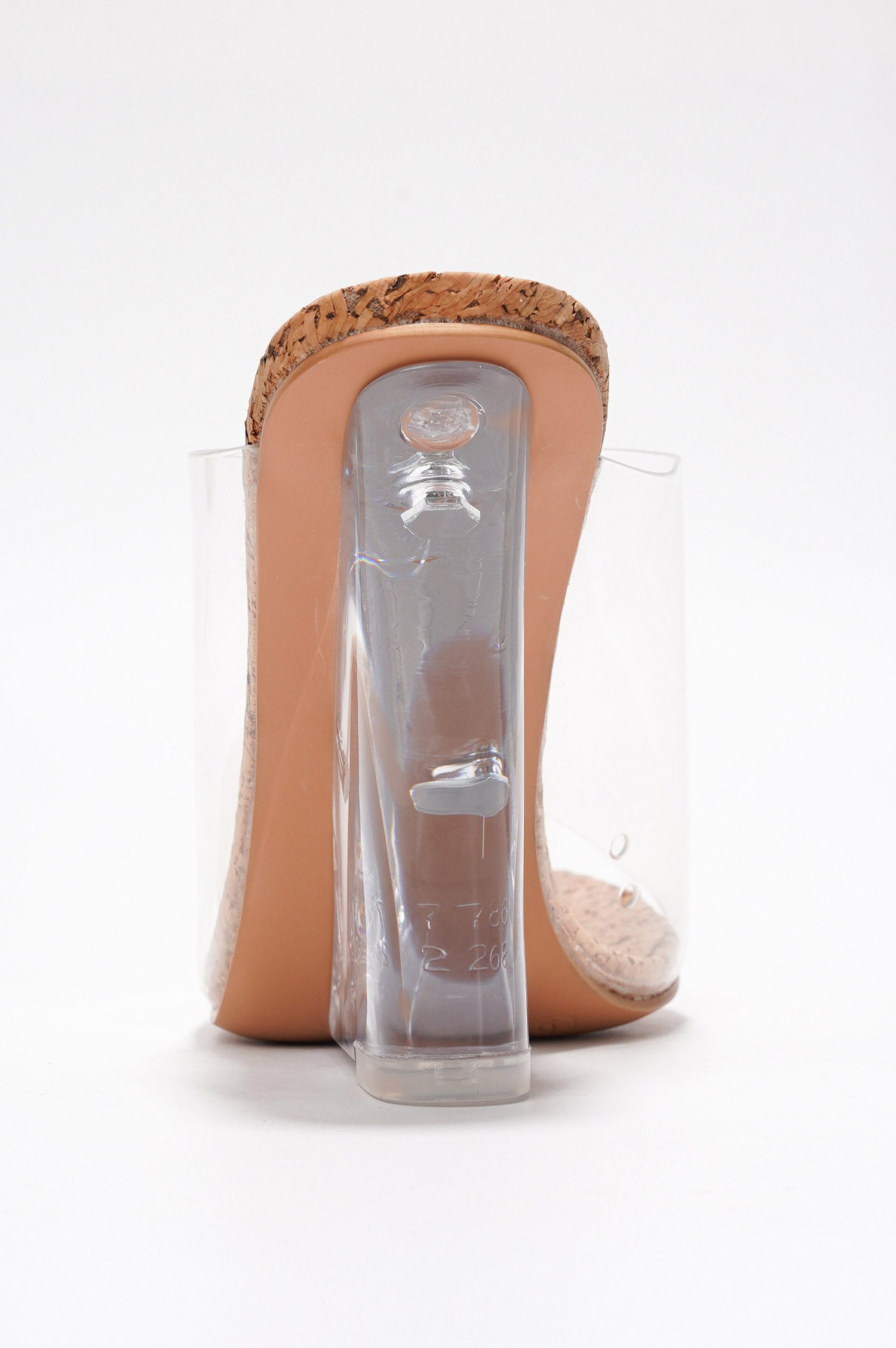 Lemonade Clear Slip-On Transparent Straps, Round Toe Wedge Heels - Cork - Cape Robbin